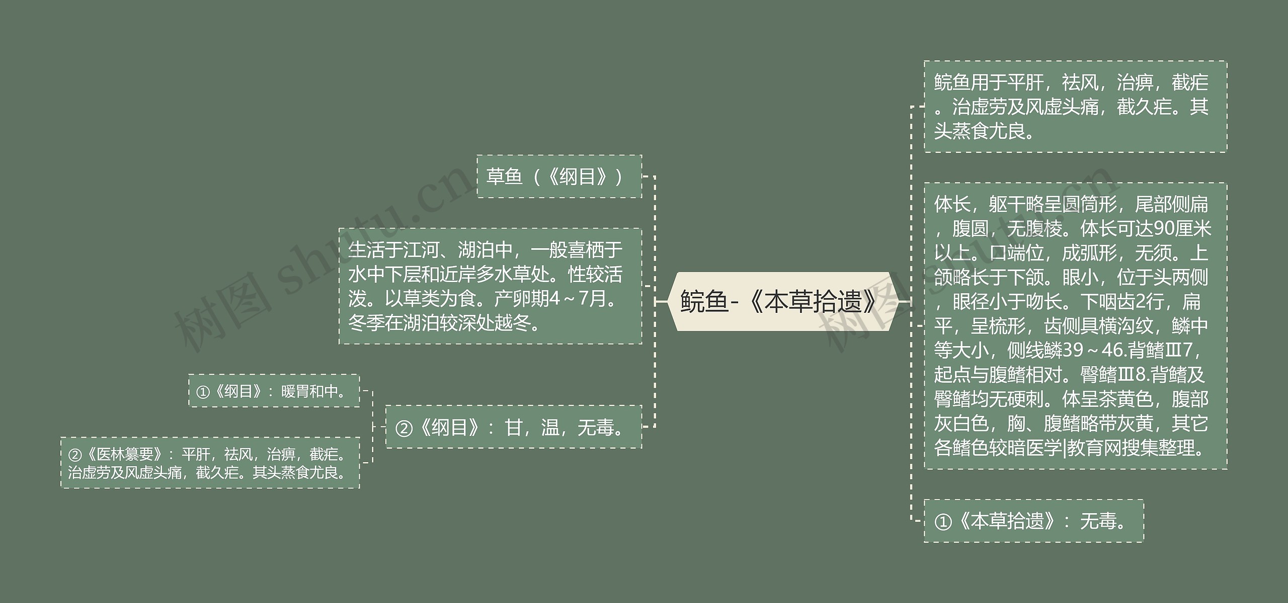 鲩鱼-《本草拾遗》思维导图