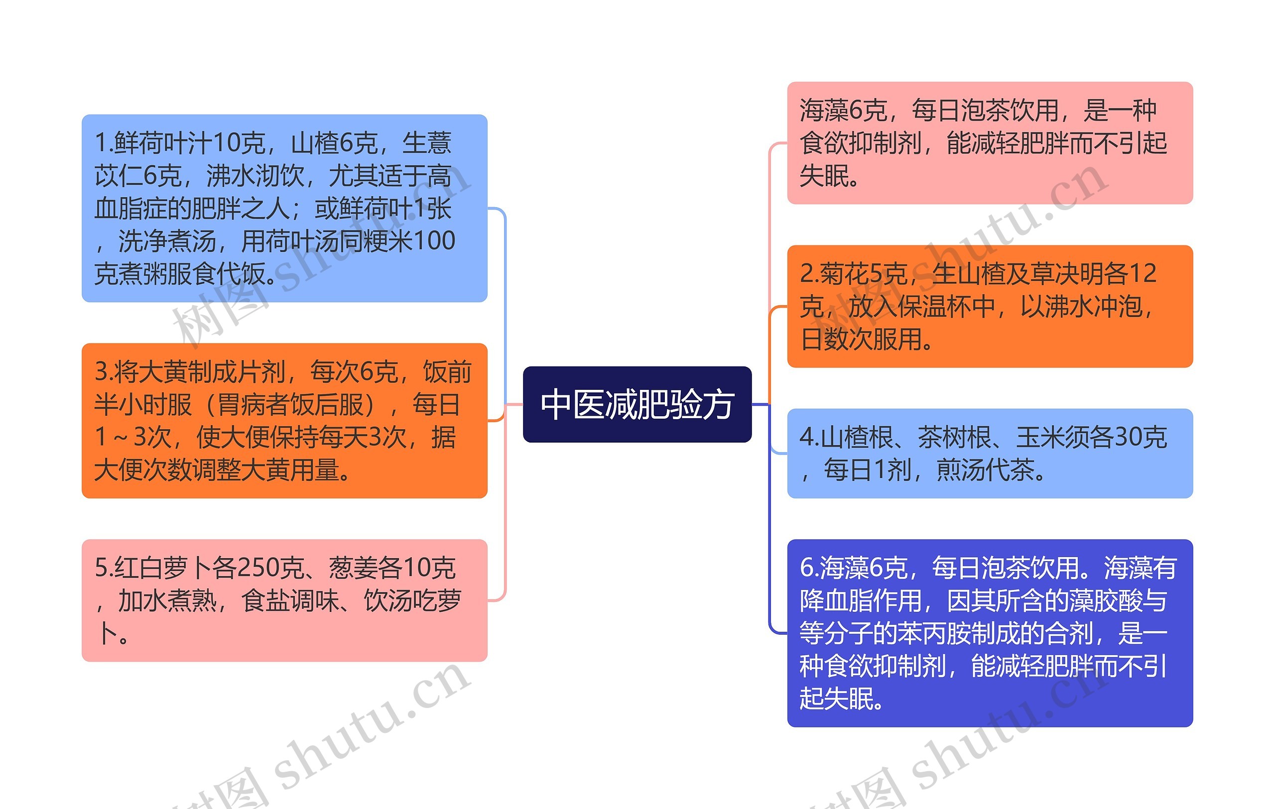 中医减肥验方思维导图