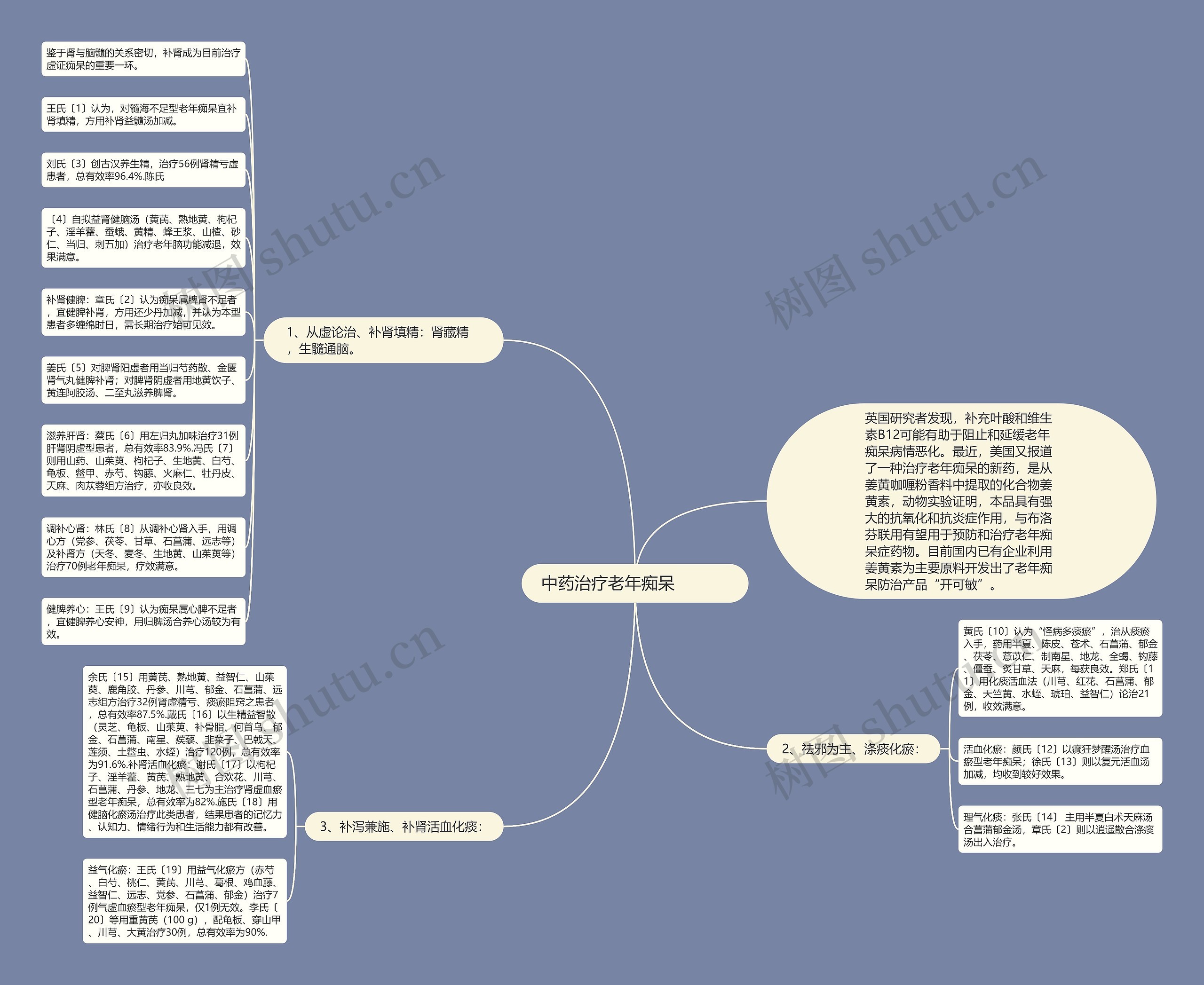 中药治疗老年痴呆　 　　思维导图