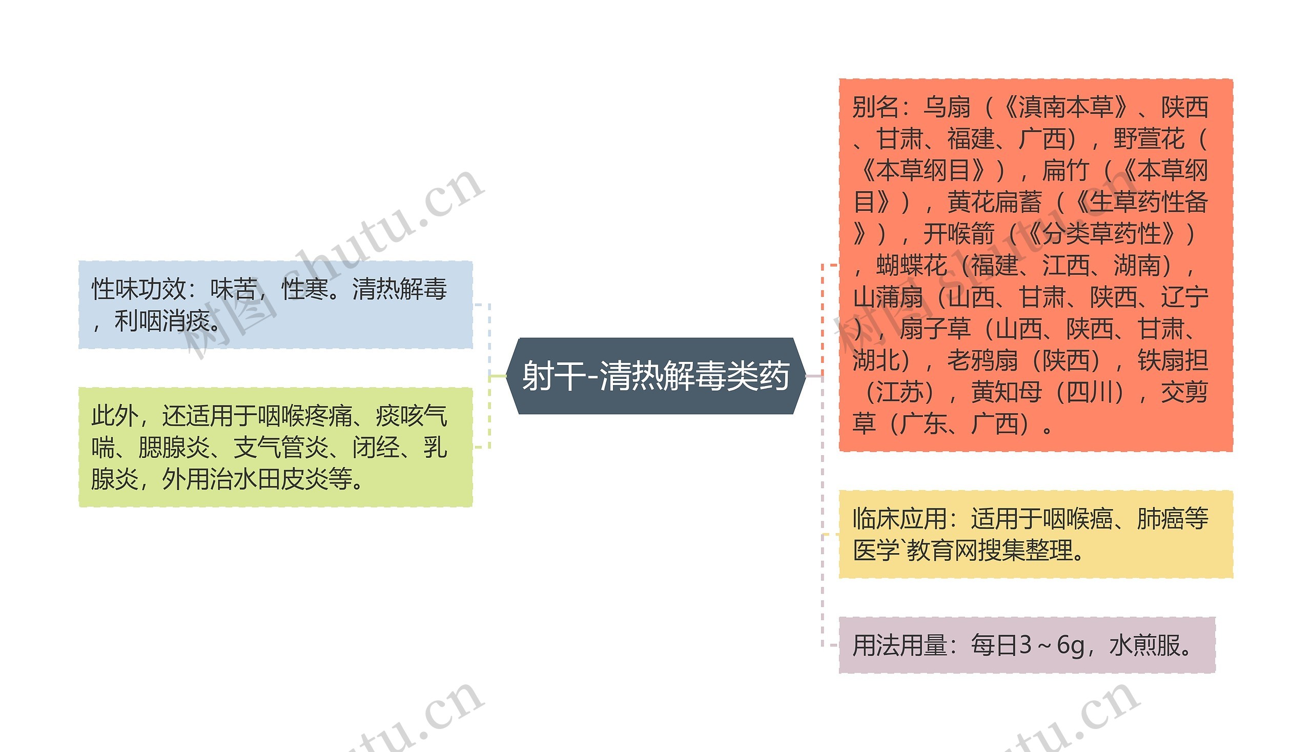 射干-清热解毒类药思维导图