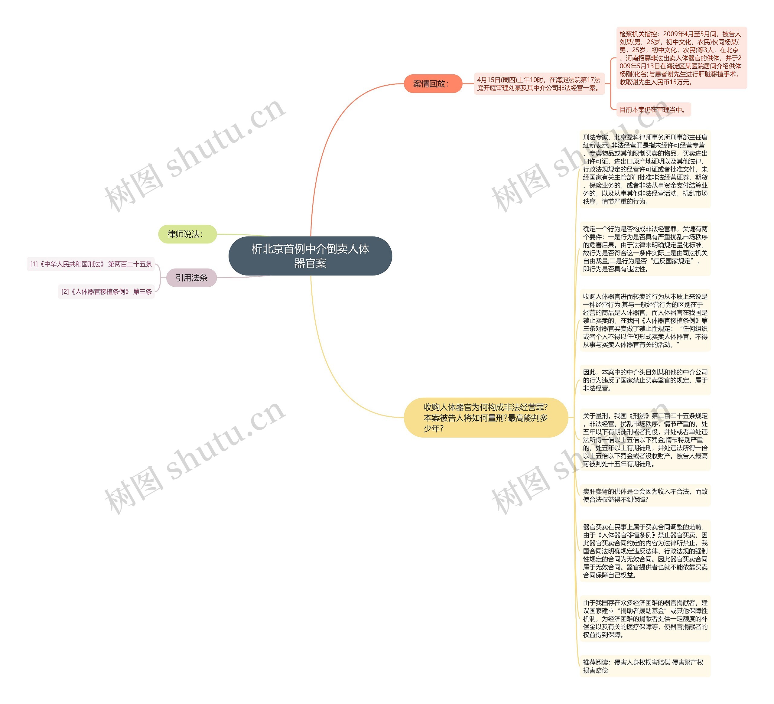 析北京首例中介倒卖人体器官案思维导图