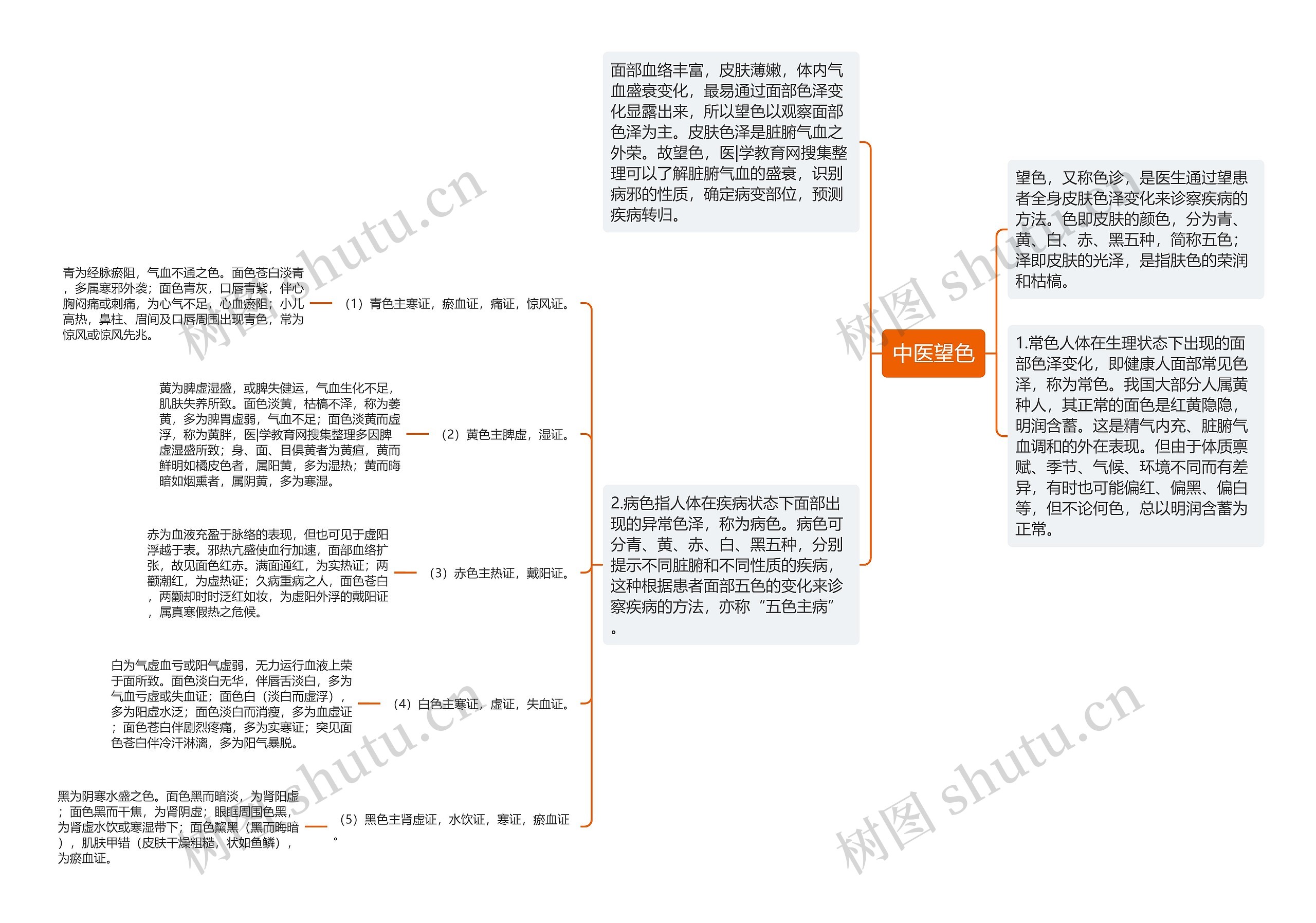 中医望色思维导图