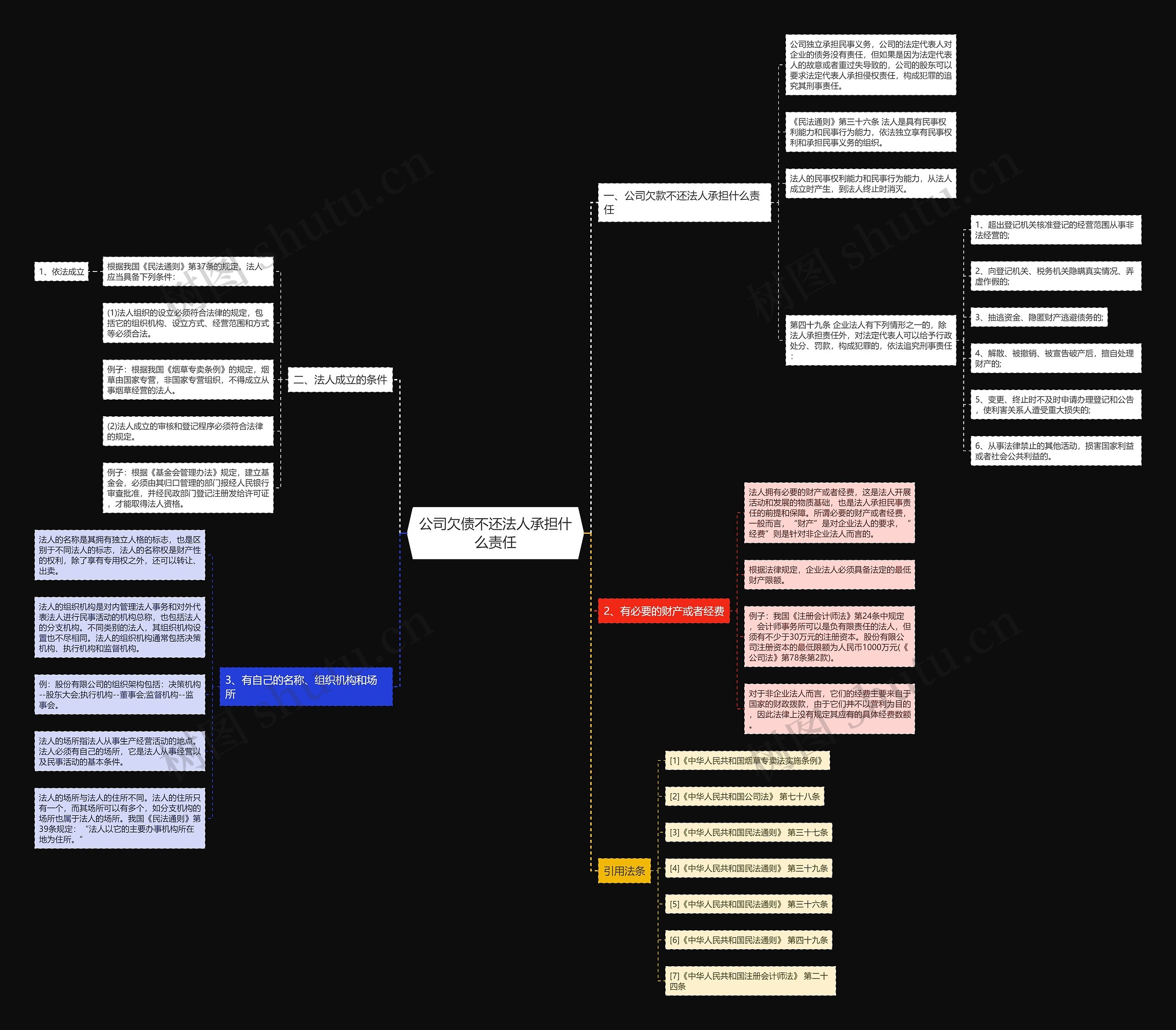 公司欠债不还法人承担什么责任思维导图