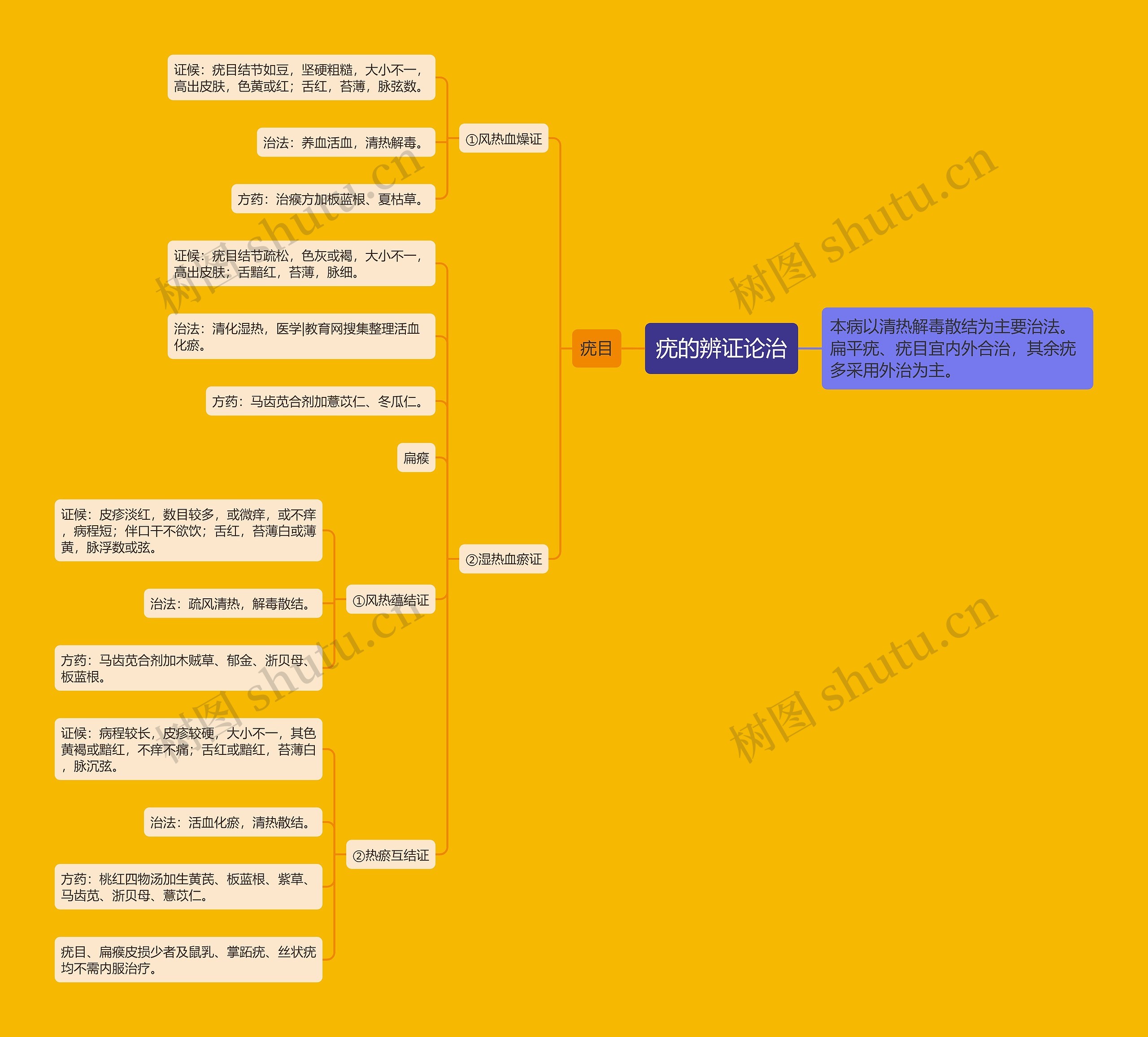 疣的辨证论治思维导图