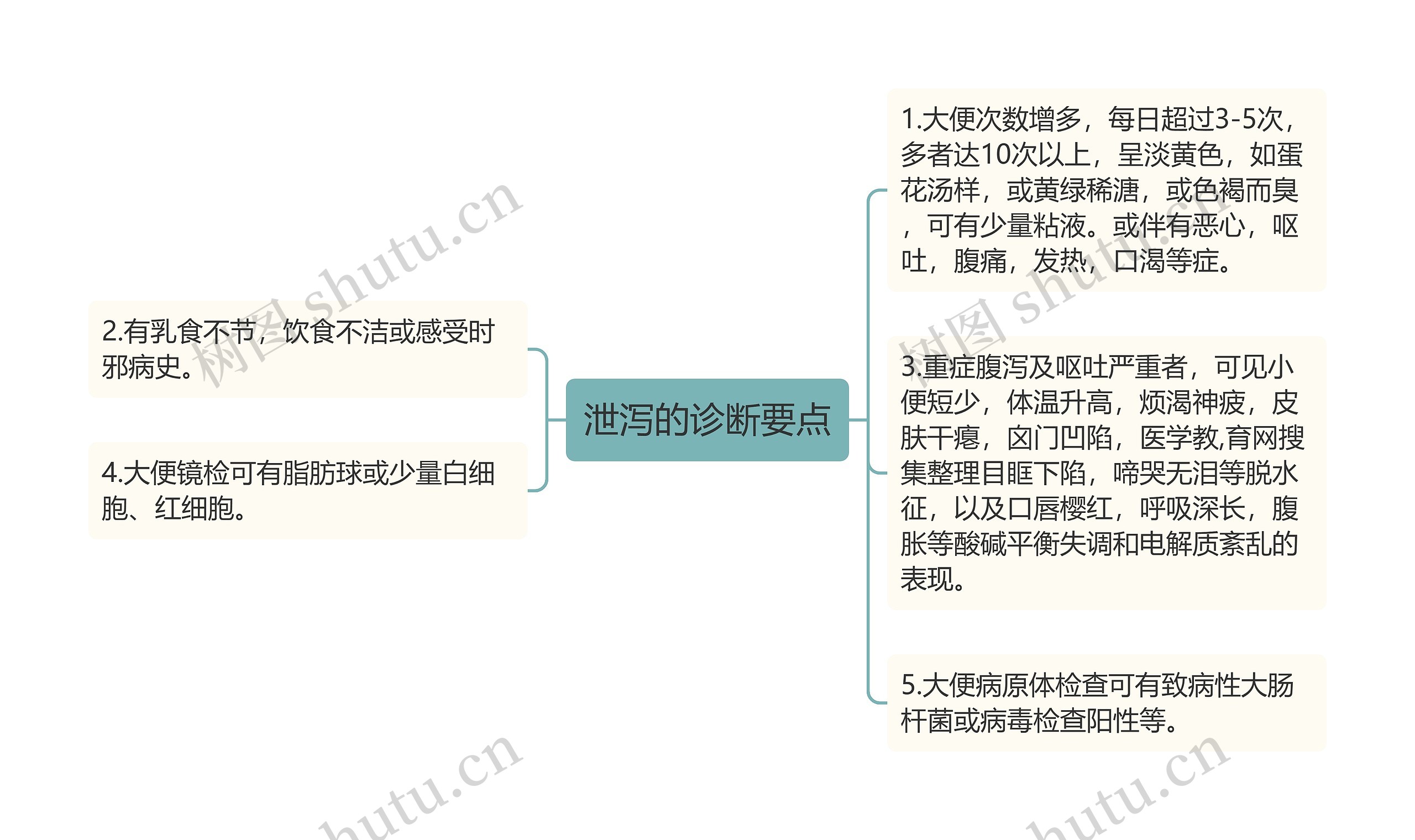 泄泻的诊断要点思维导图