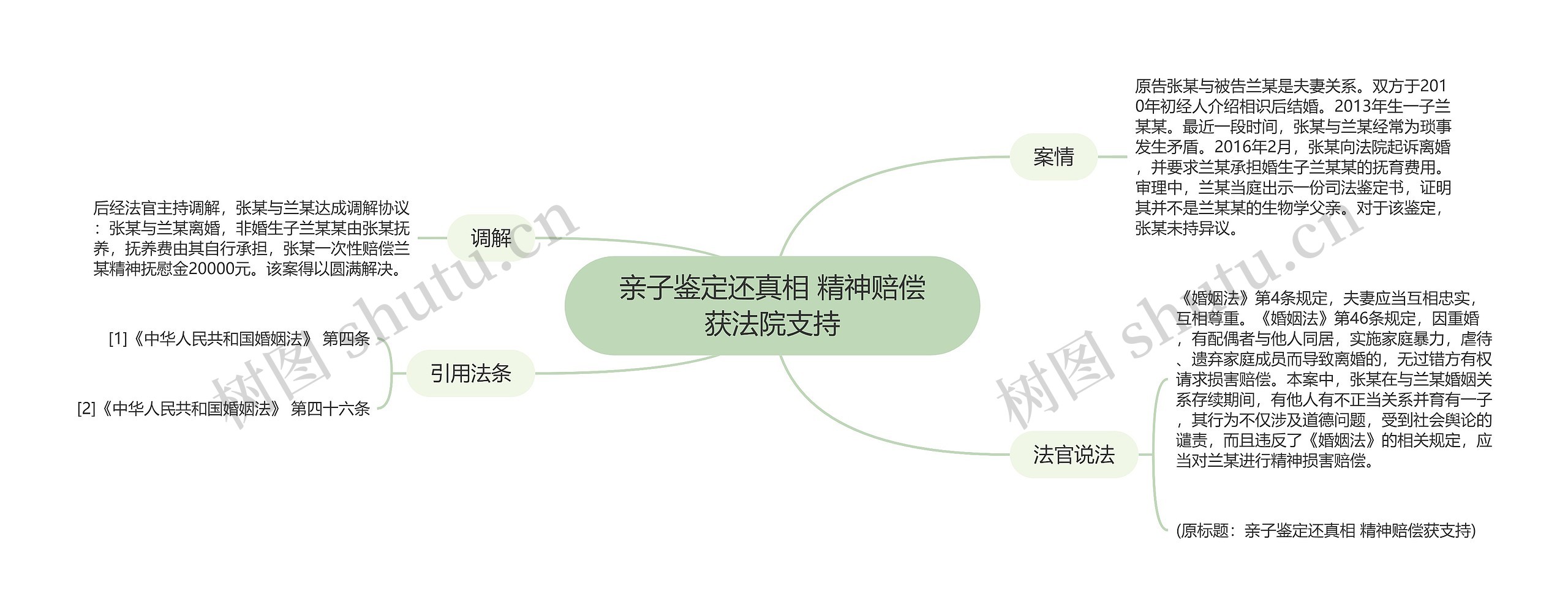 亲子鉴定还真相 精神赔偿获法院支持思维导图