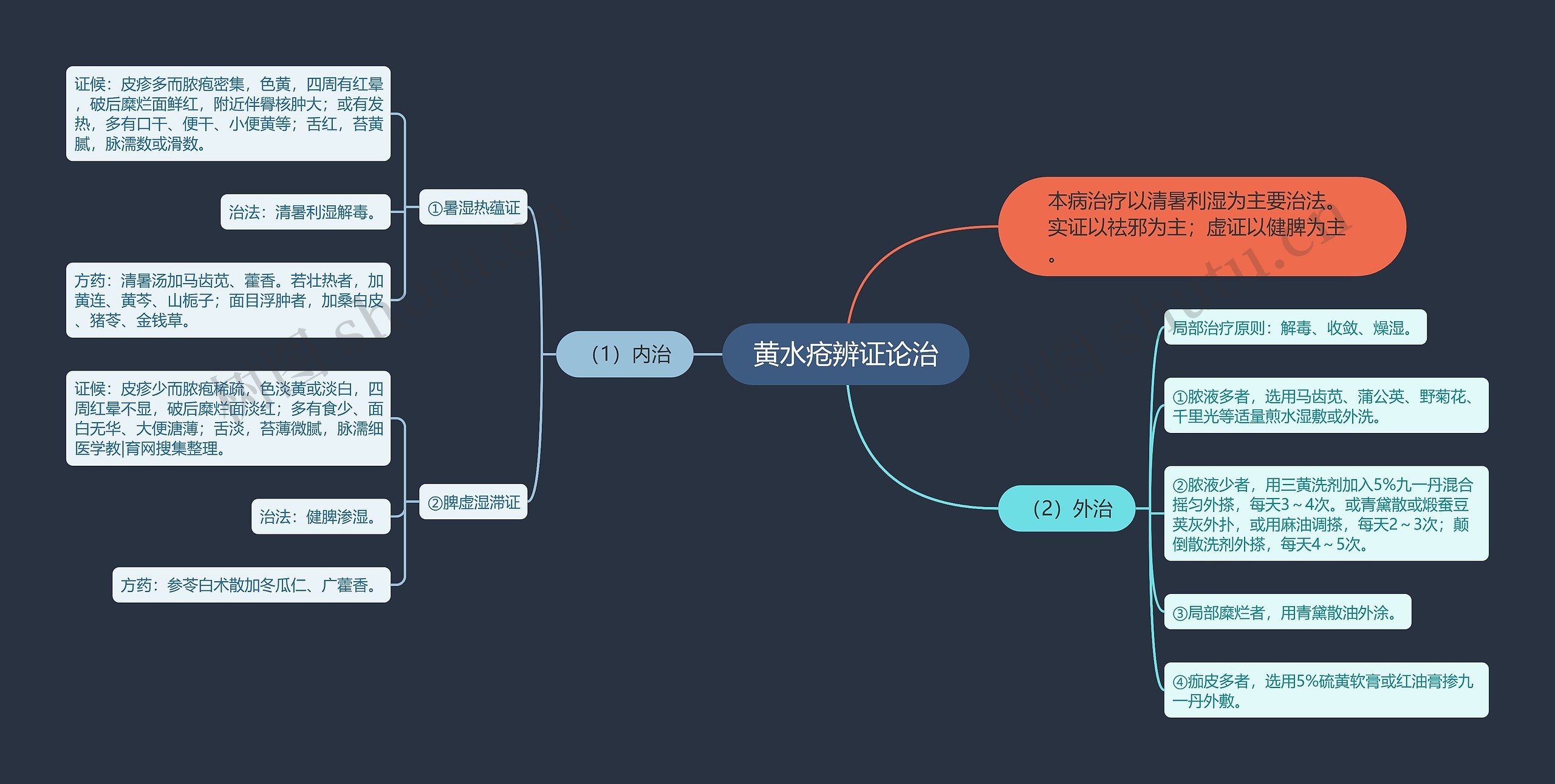 黄水疮辨证论治思维导图