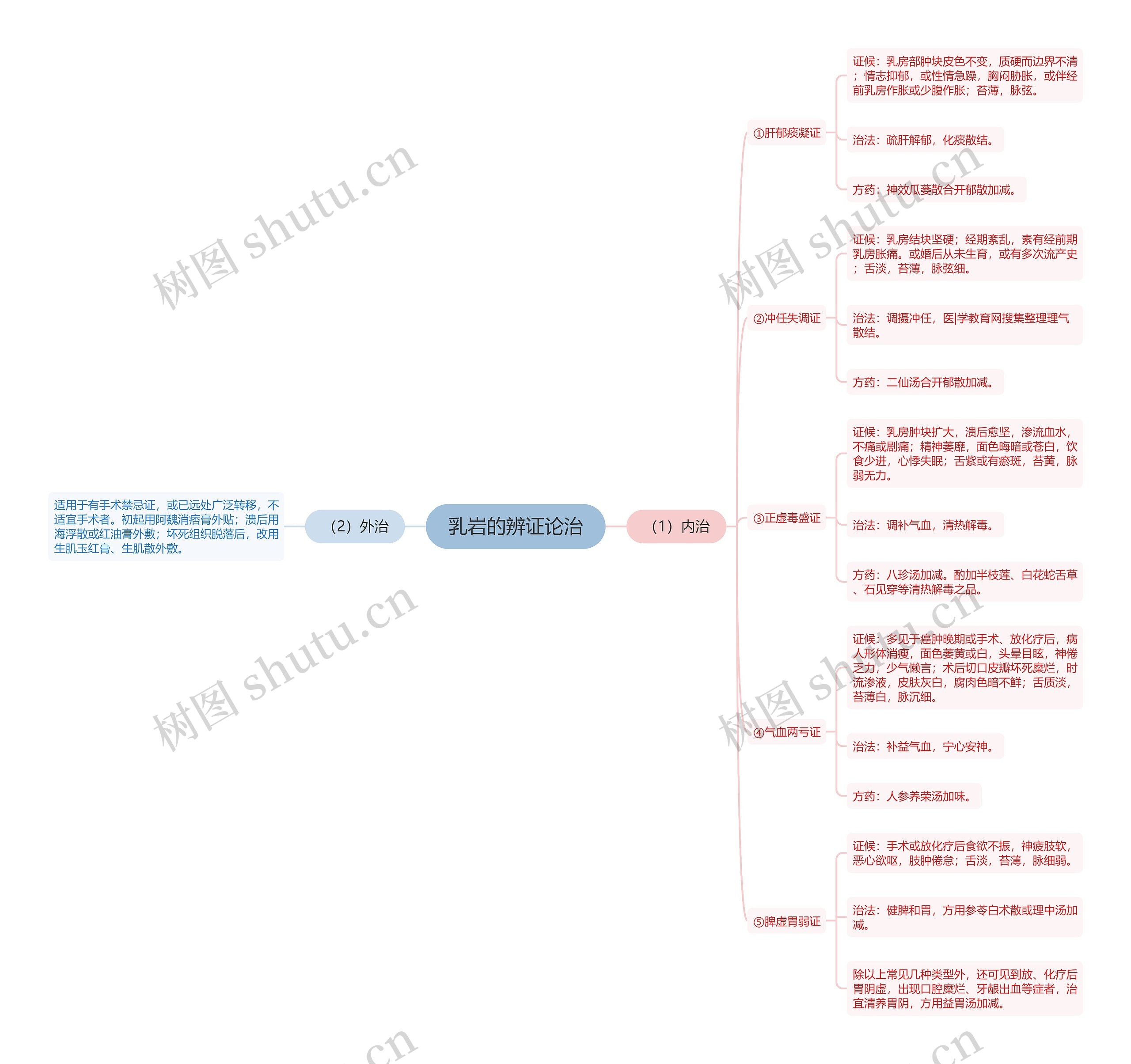 乳岩的辨证论治思维导图