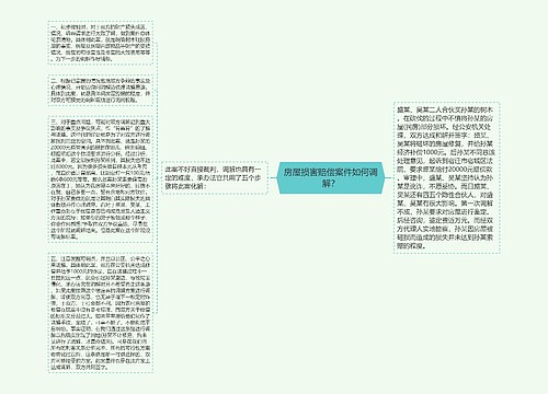 房屋损害赔偿案件如何调解？