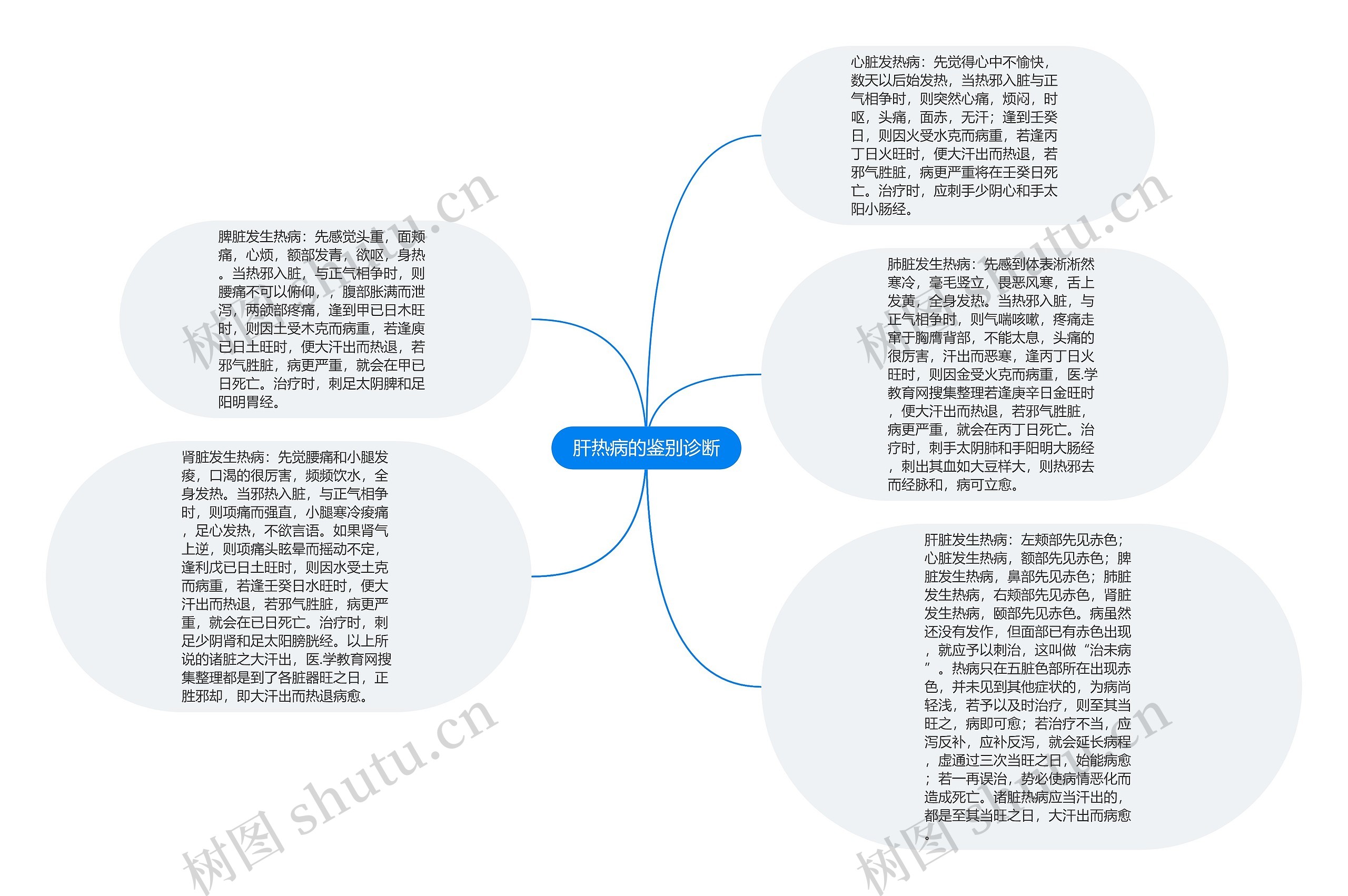 肝热病的鉴别诊断思维导图