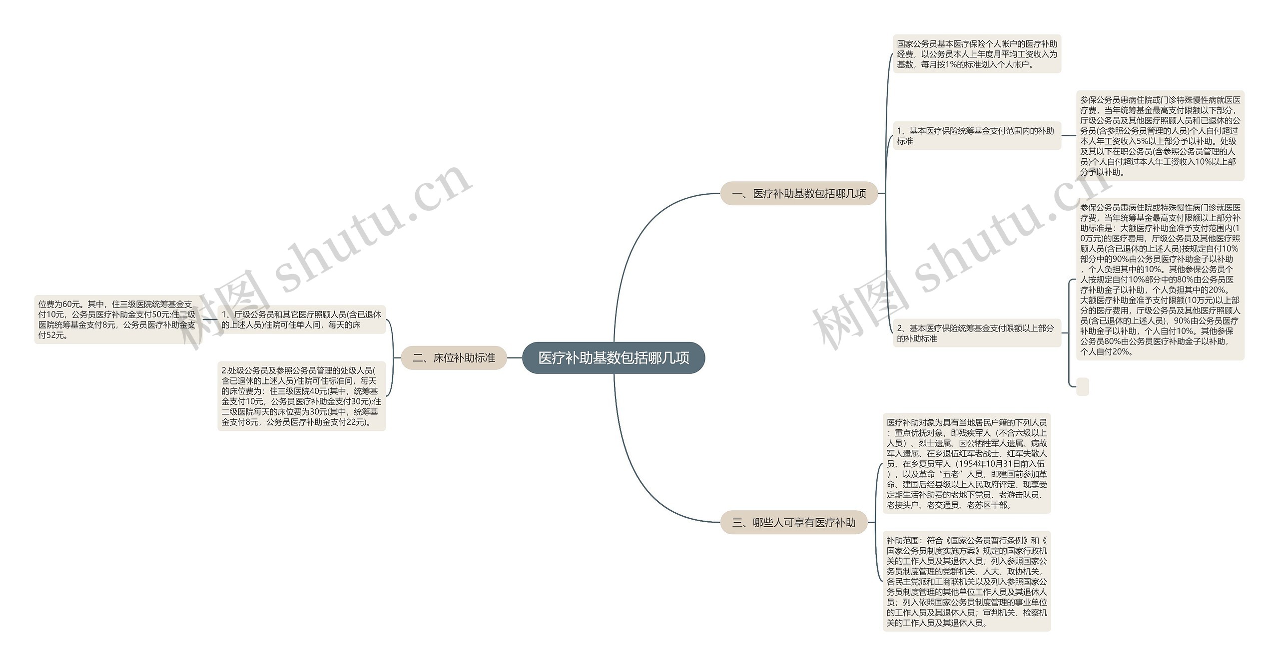 医疗补助基数包括哪几项思维导图