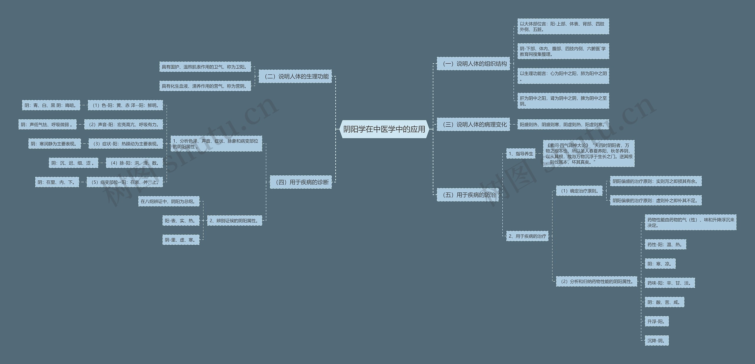 阴阳学在中医学中的应用思维导图