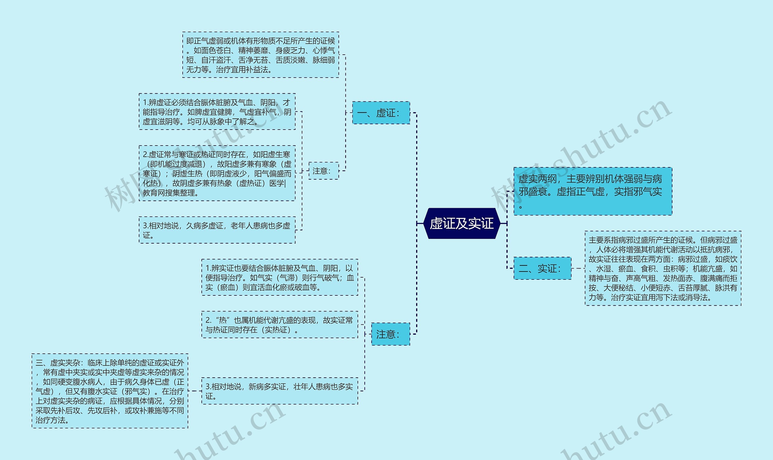 虚证及实证思维导图