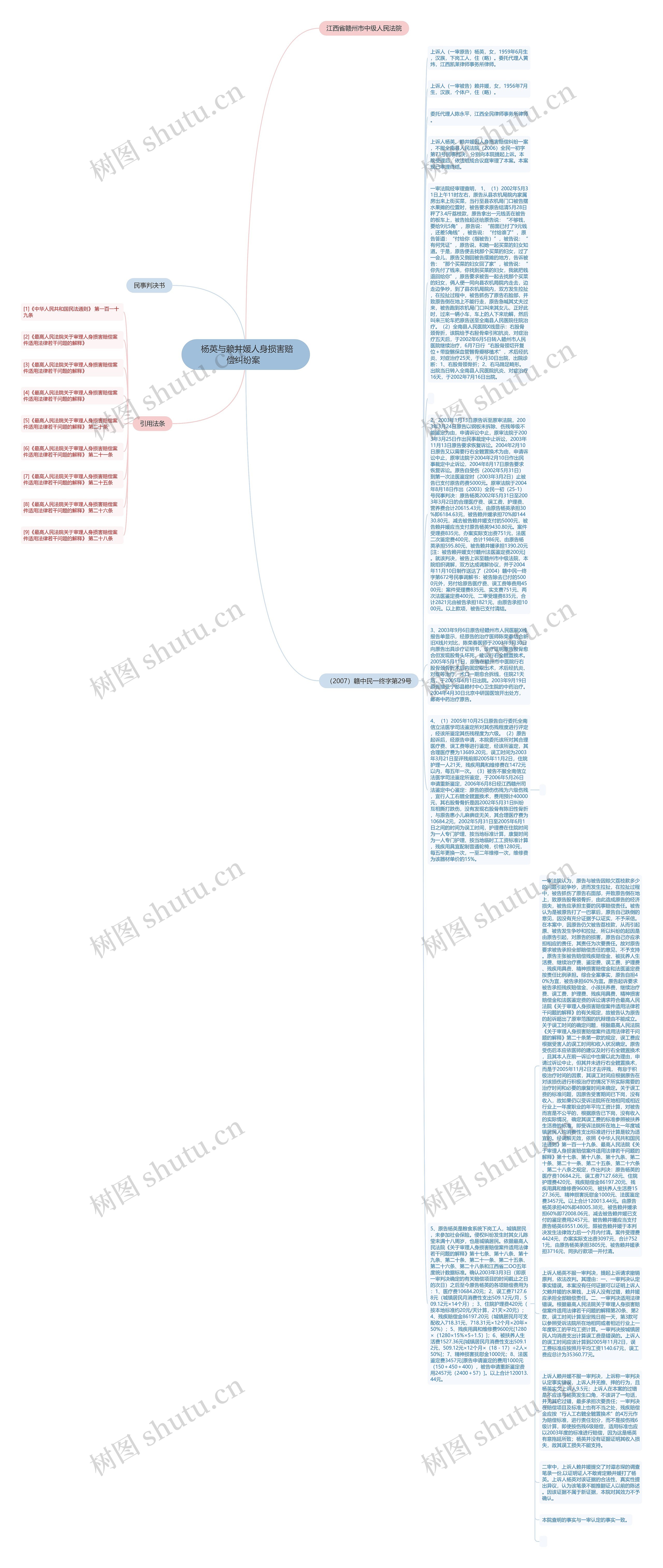  杨英与赖井媛人身损害赔偿纠纷案  思维导图
