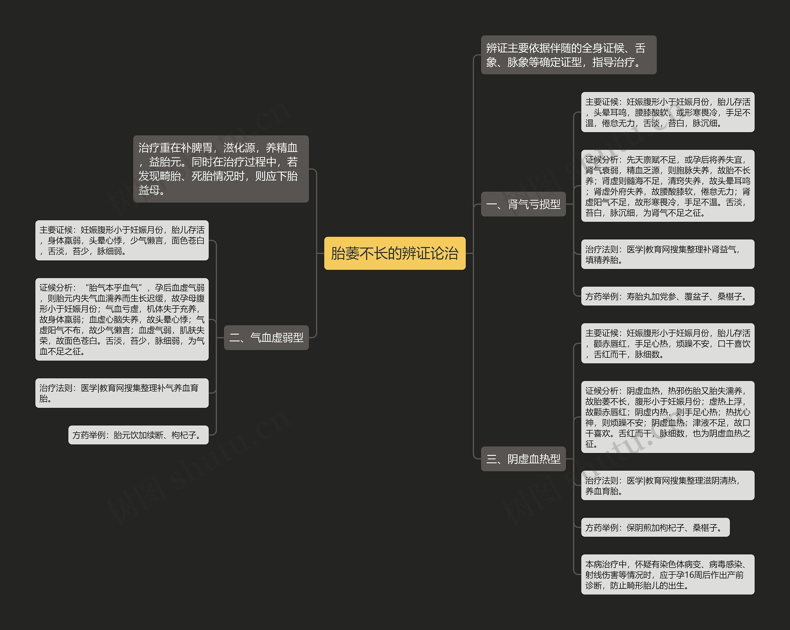 胎萎不长的辨证论治思维导图