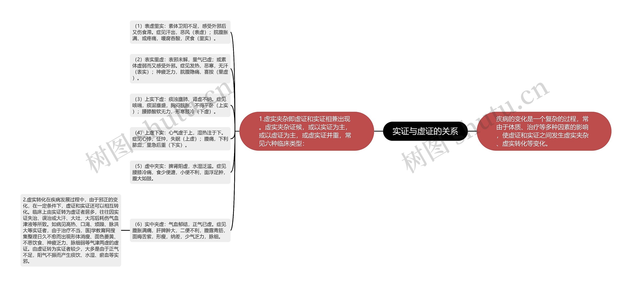 实证与虚证的关系思维导图