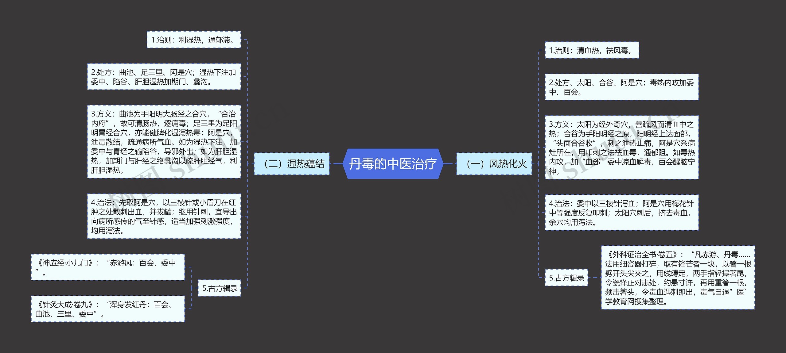 丹毒的中医治疗思维导图