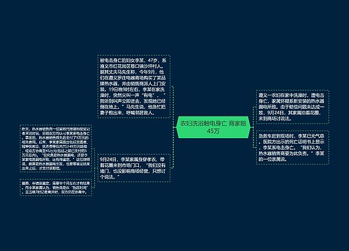 农妇洗浴触电身亡 商家赔45万