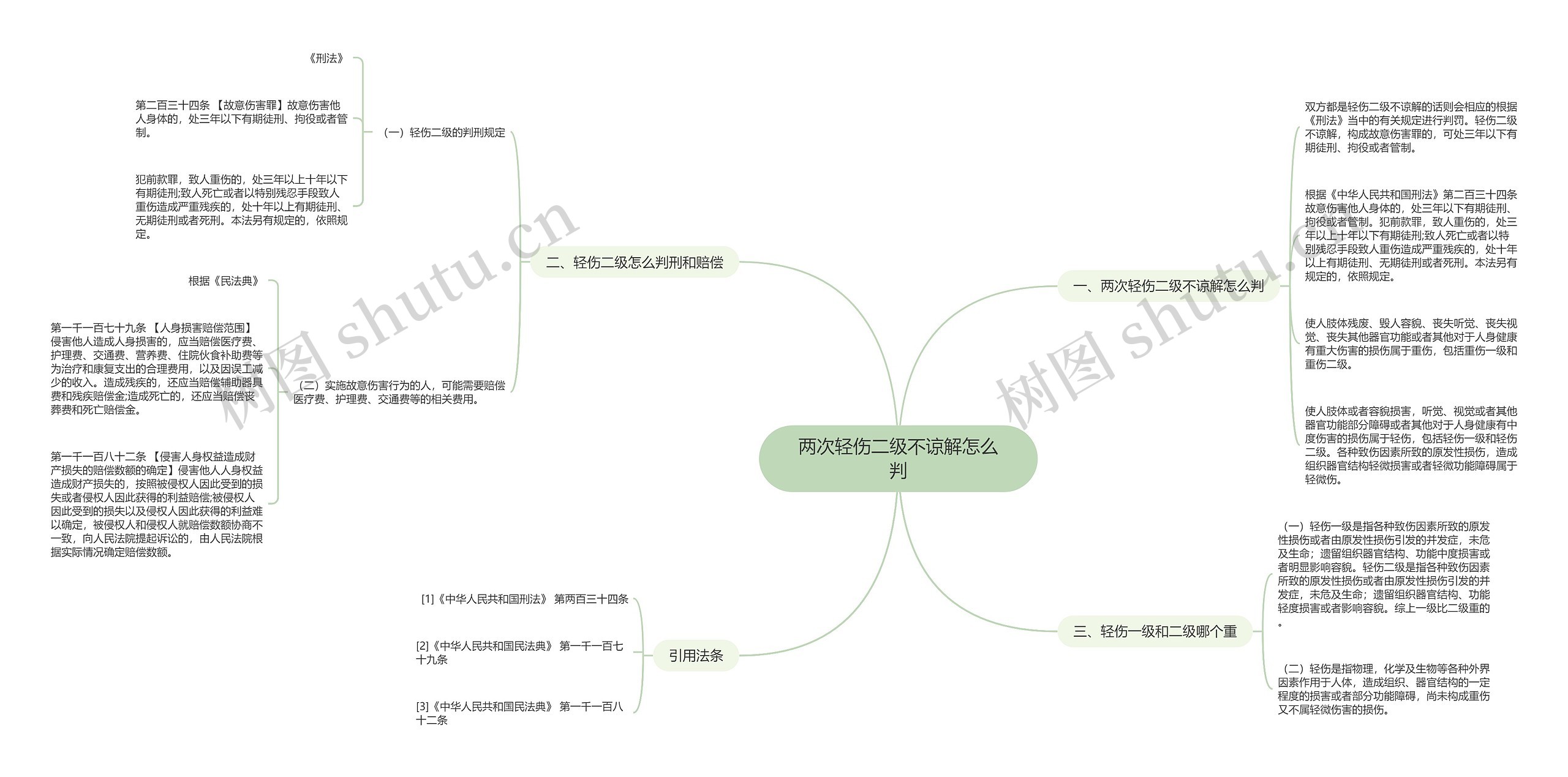 两次轻伤二级不谅解怎么判思维导图