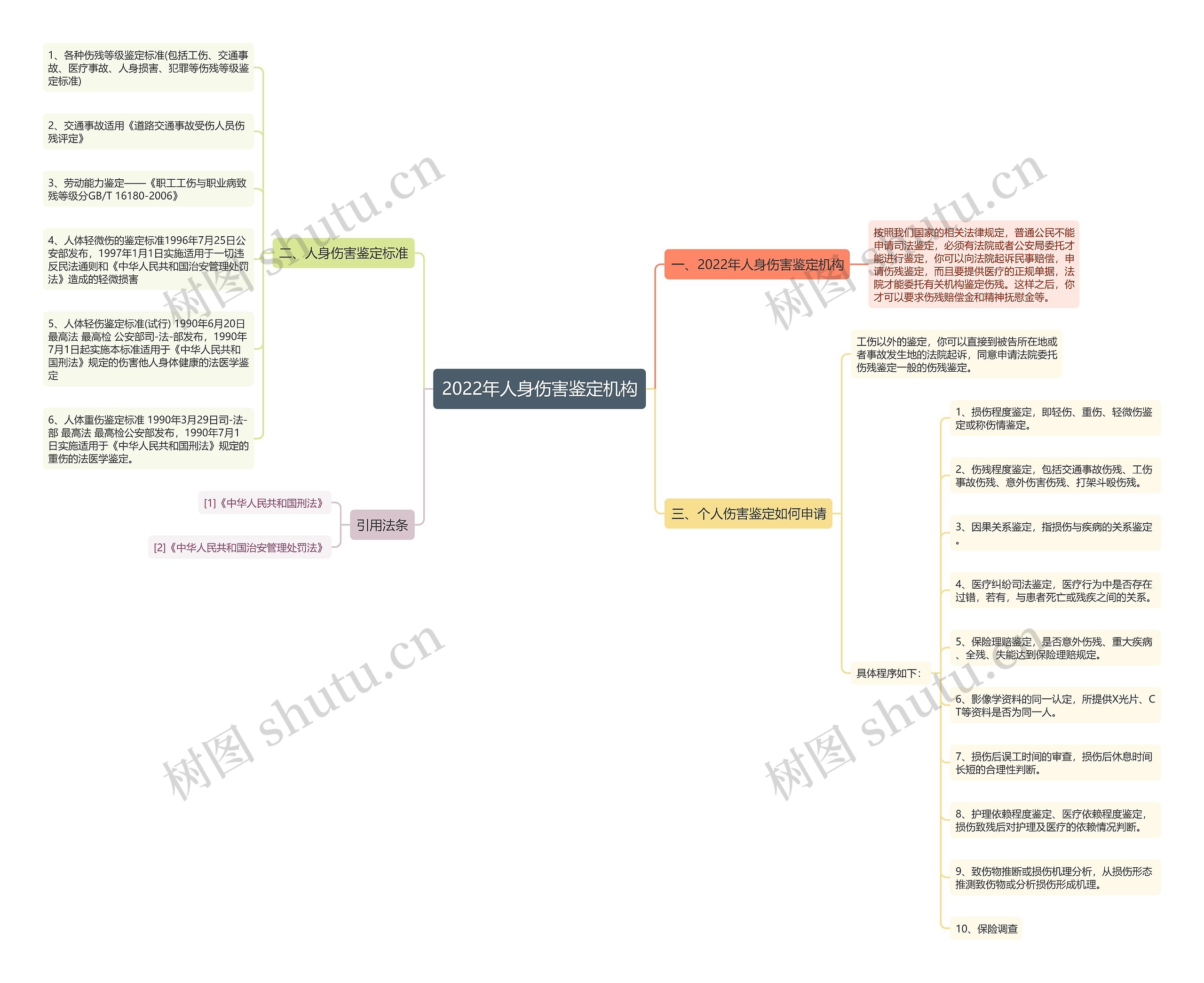 2022年人身伤害鉴定机构思维导图