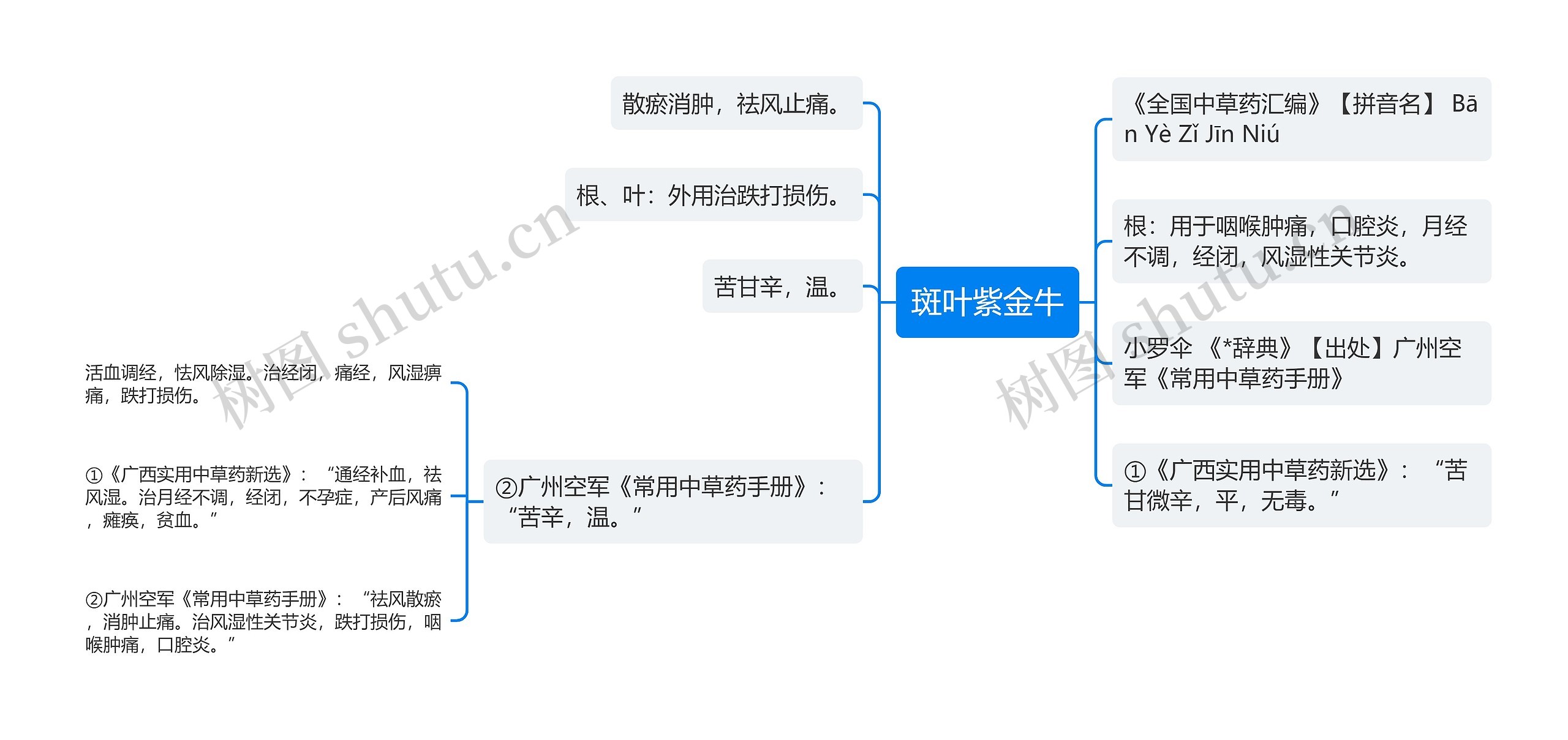 斑叶紫金牛思维导图