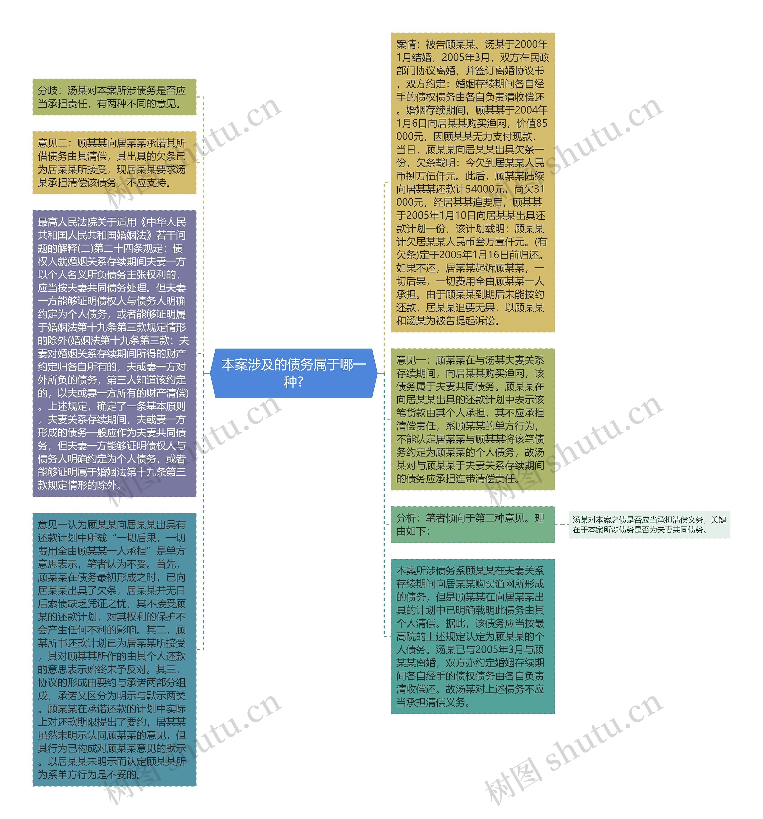 本案涉及的债务属于哪一种?思维导图