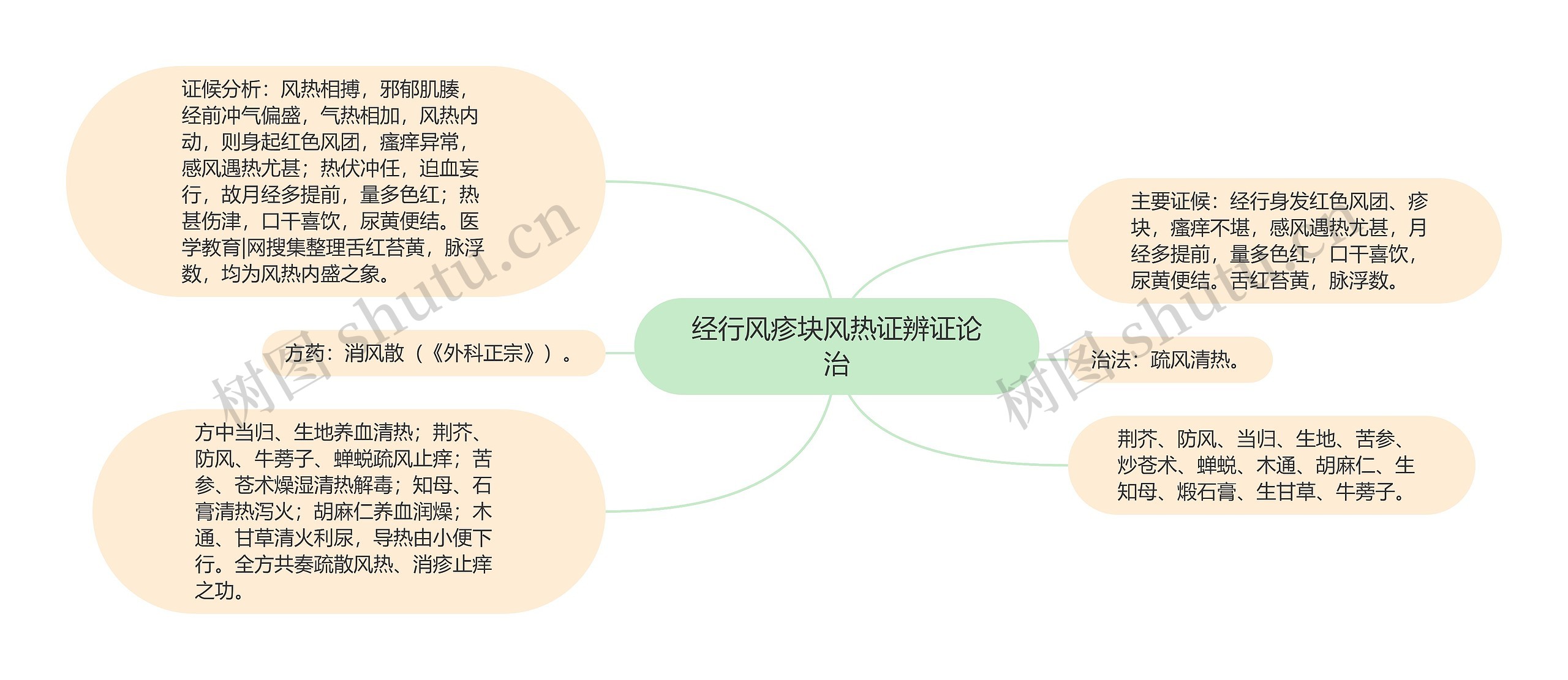 经行风疹块风热证辨证论治思维导图