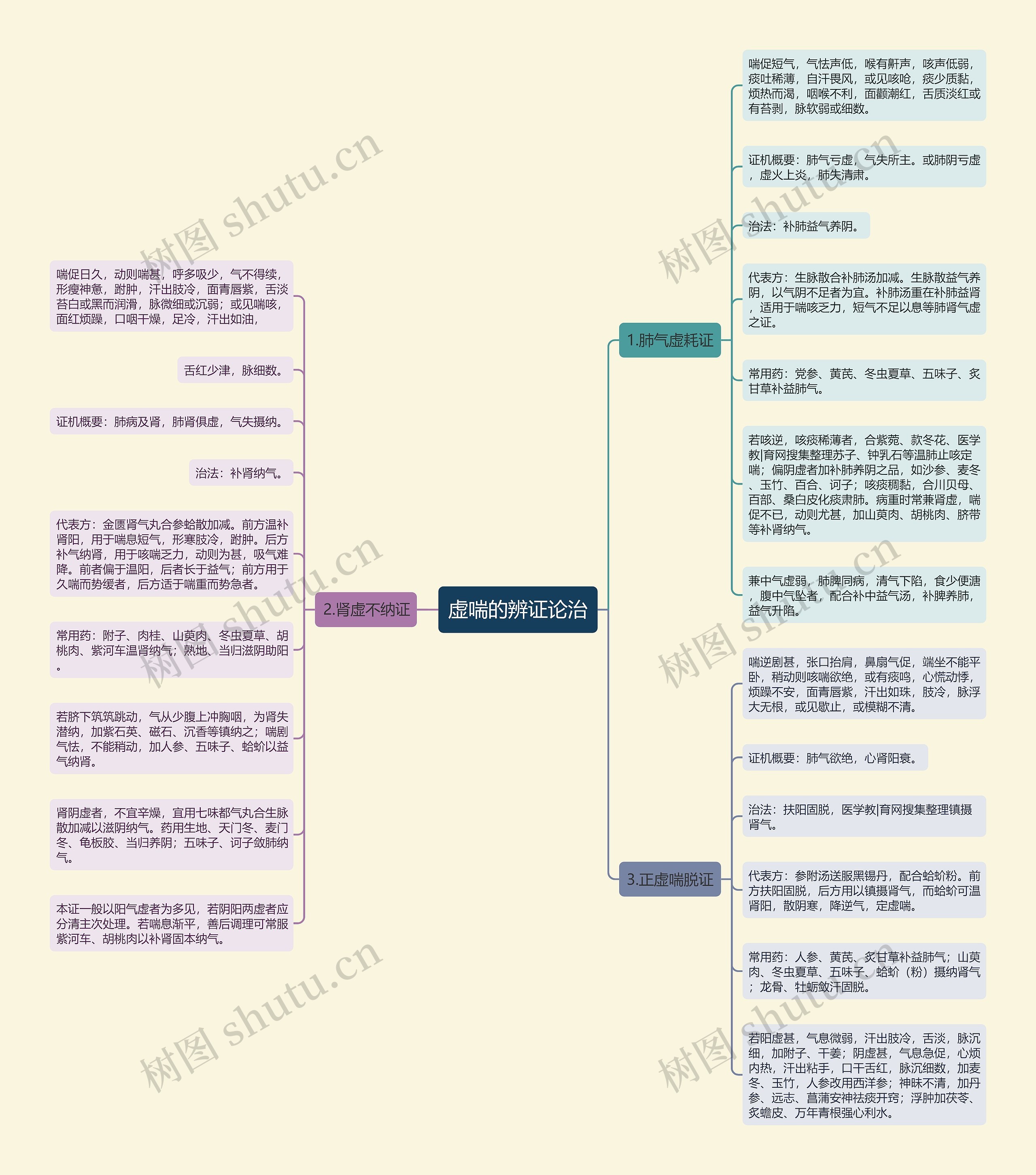 虚喘的辨证论治思维导图