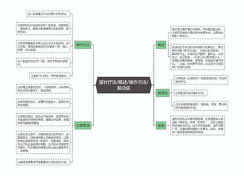 温针疗法/概述/操作方法/禁忌症