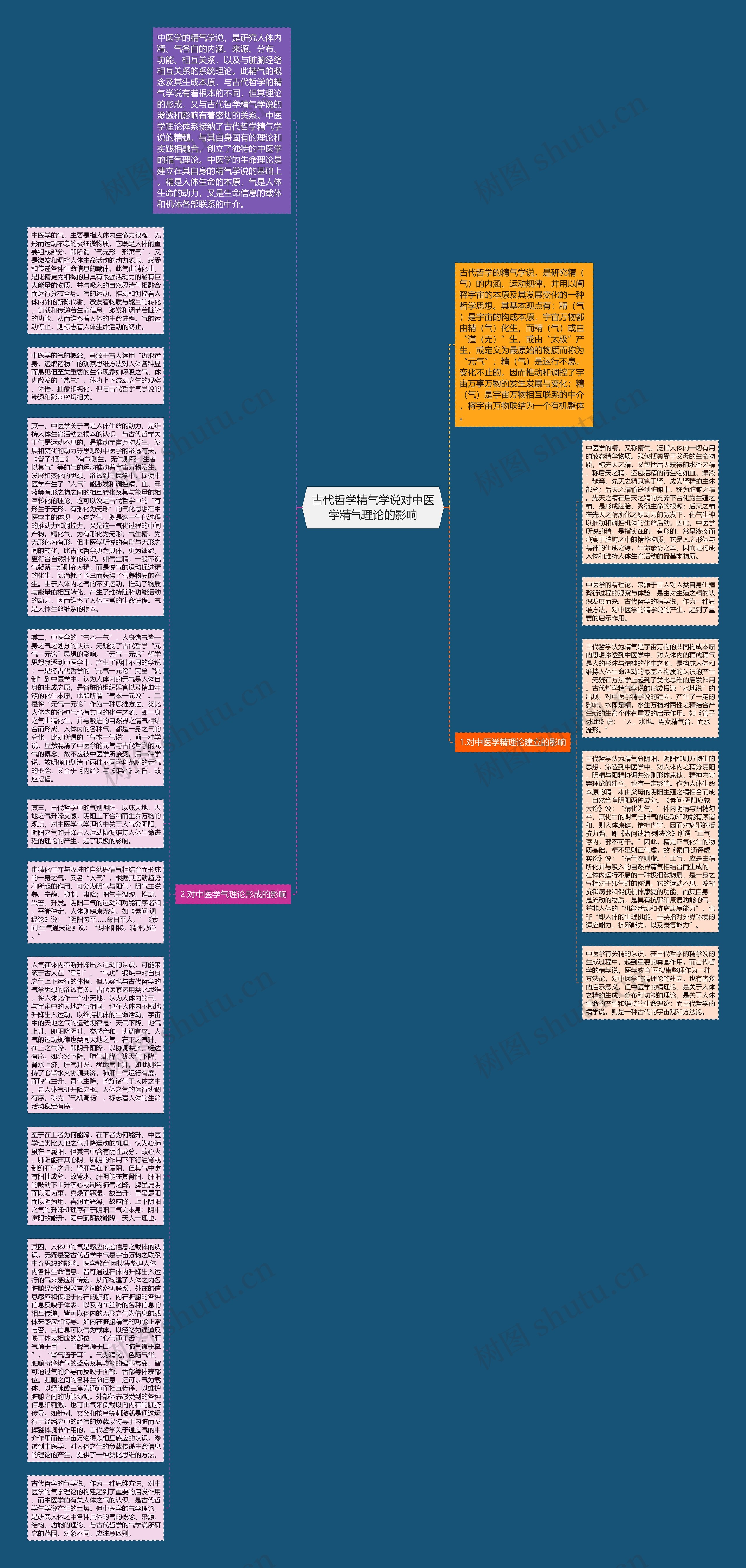 古代哲学精气学说对中医学精气理论的影响思维导图