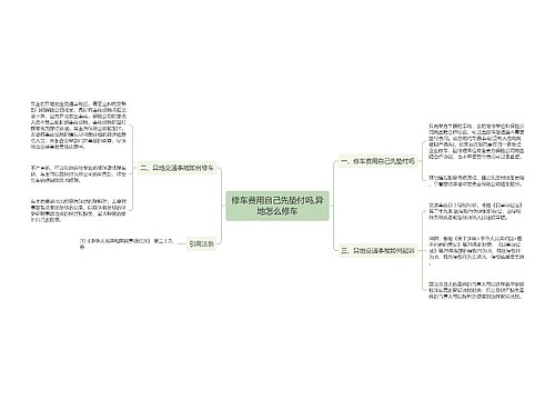 修车费用自己先垫付吗,异地怎么修车