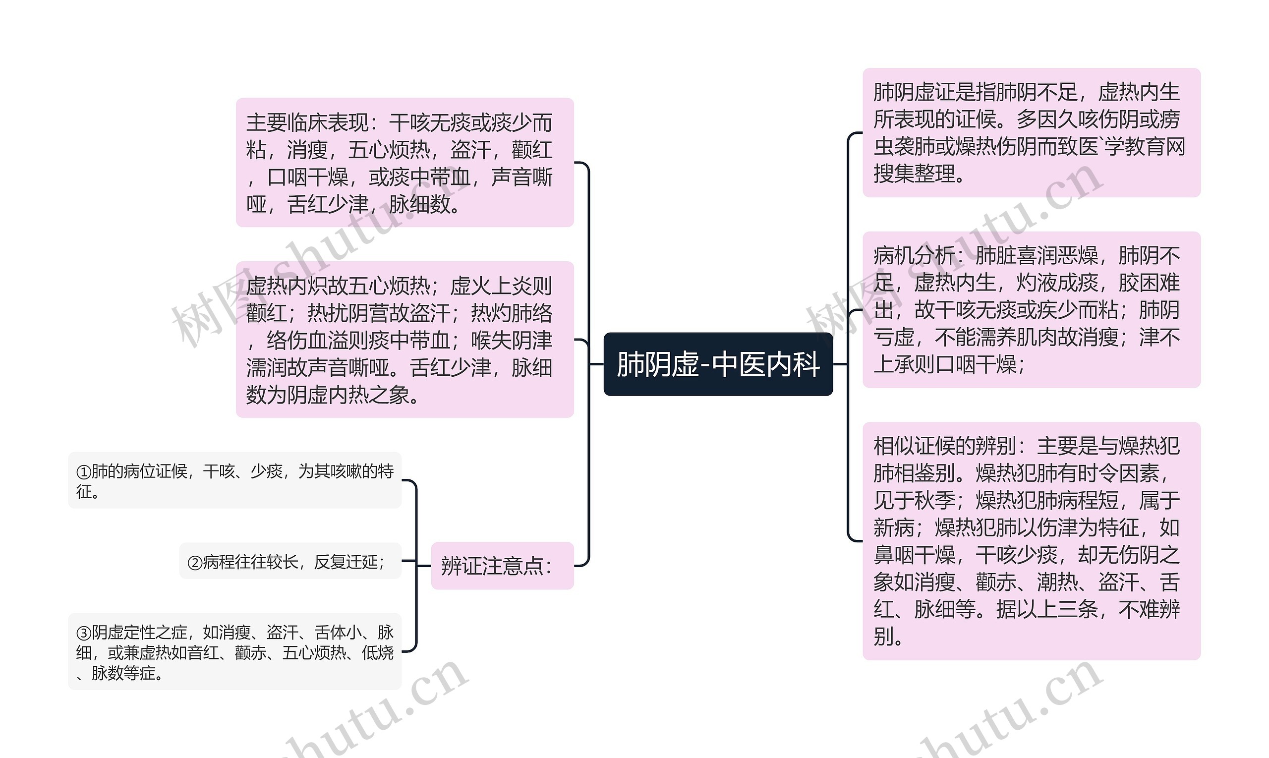 肺阴虚-中医内科思维导图