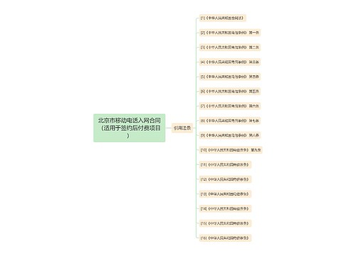 北京市移动电话入网合同（适用于签约后付费项目）