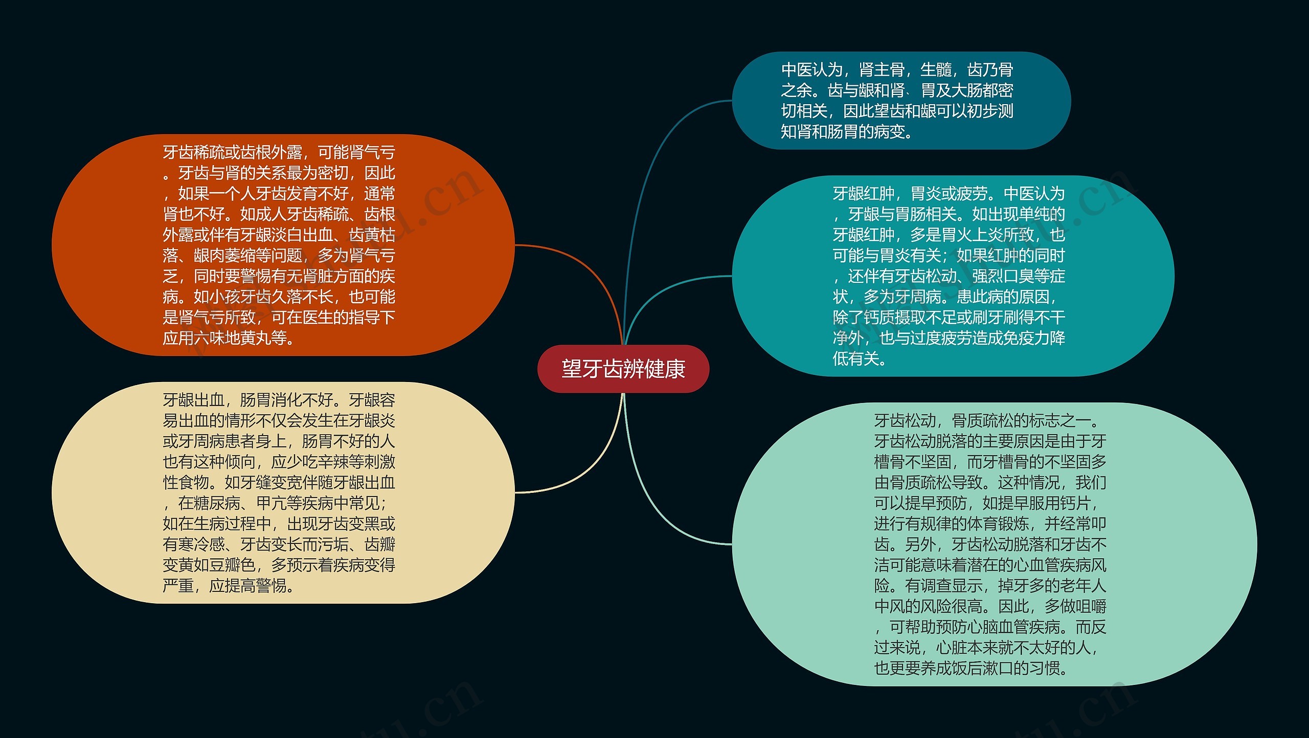 望牙齿辨健康思维导图