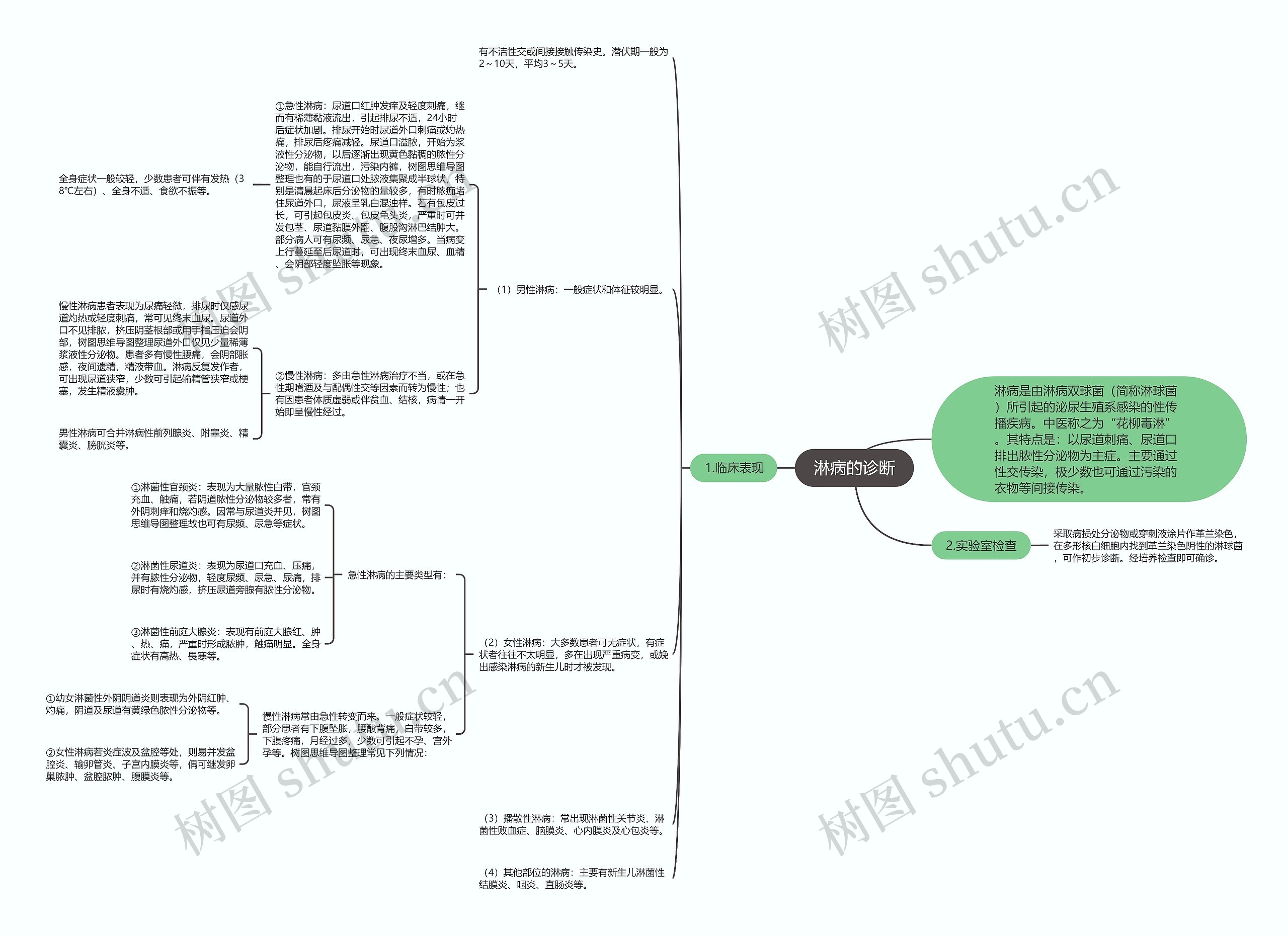 淋病的诊断思维导图