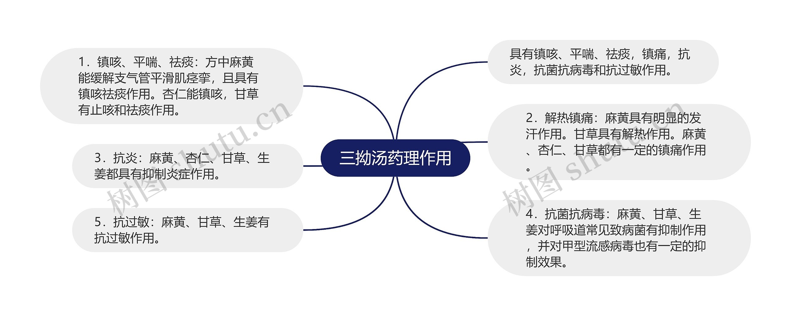 三拗汤药理作用思维导图