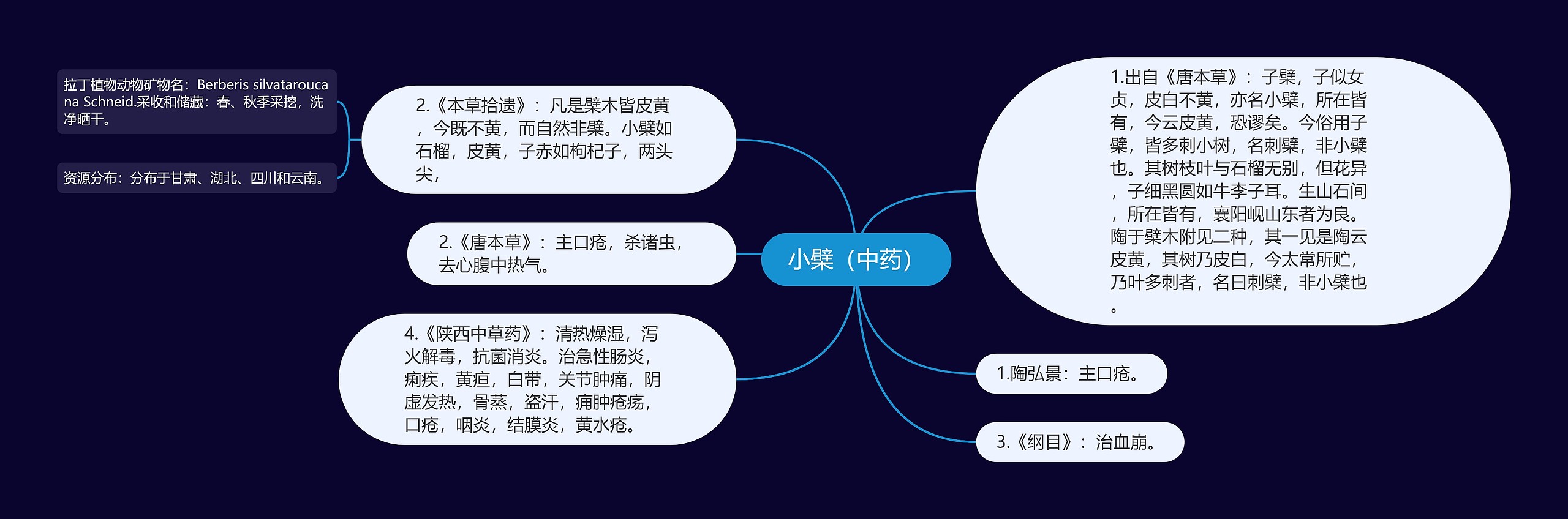 小檗（中药）思维导图