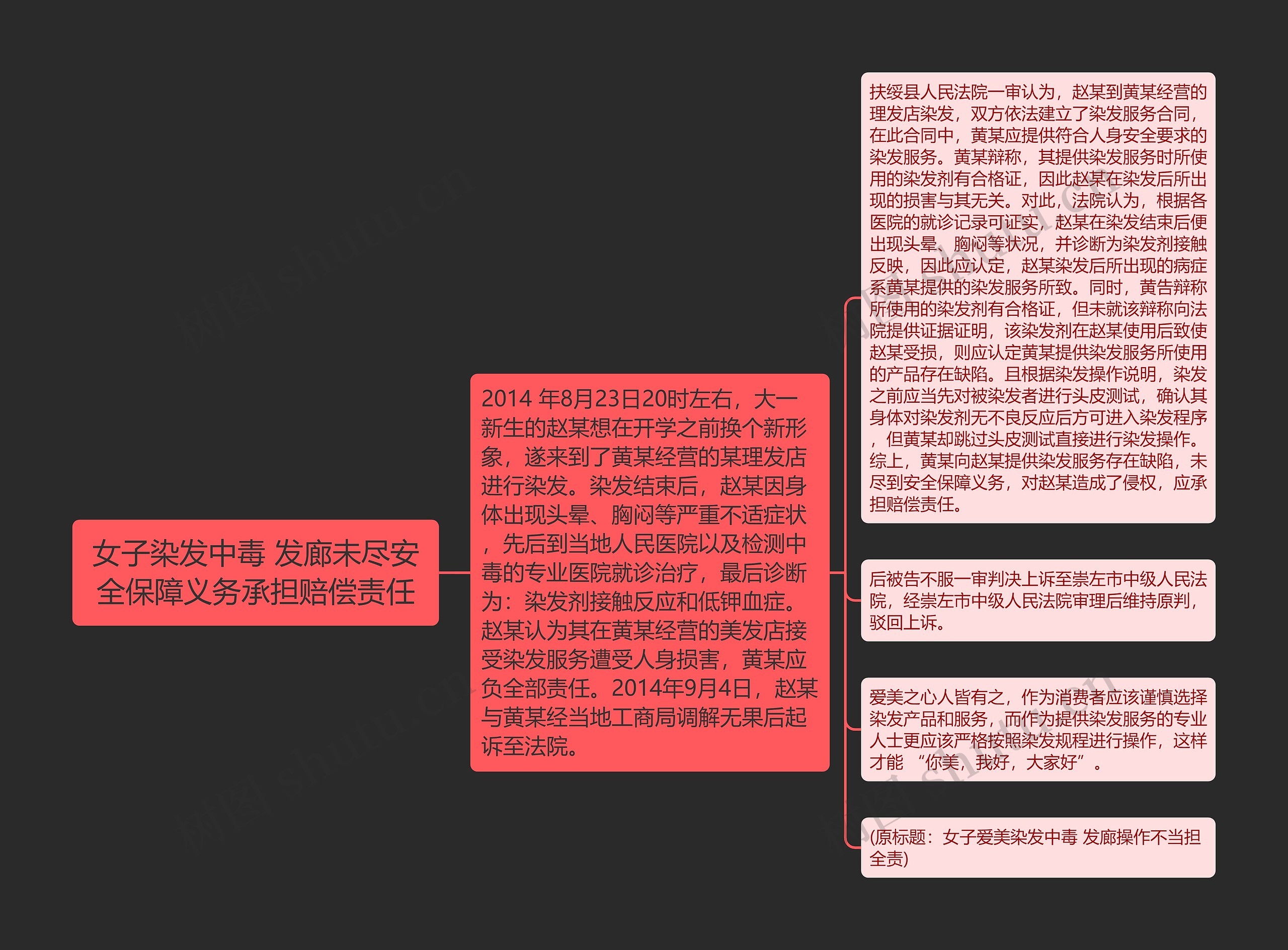 女子染发中毒 发廊未尽安全保障义务承担赔偿责任