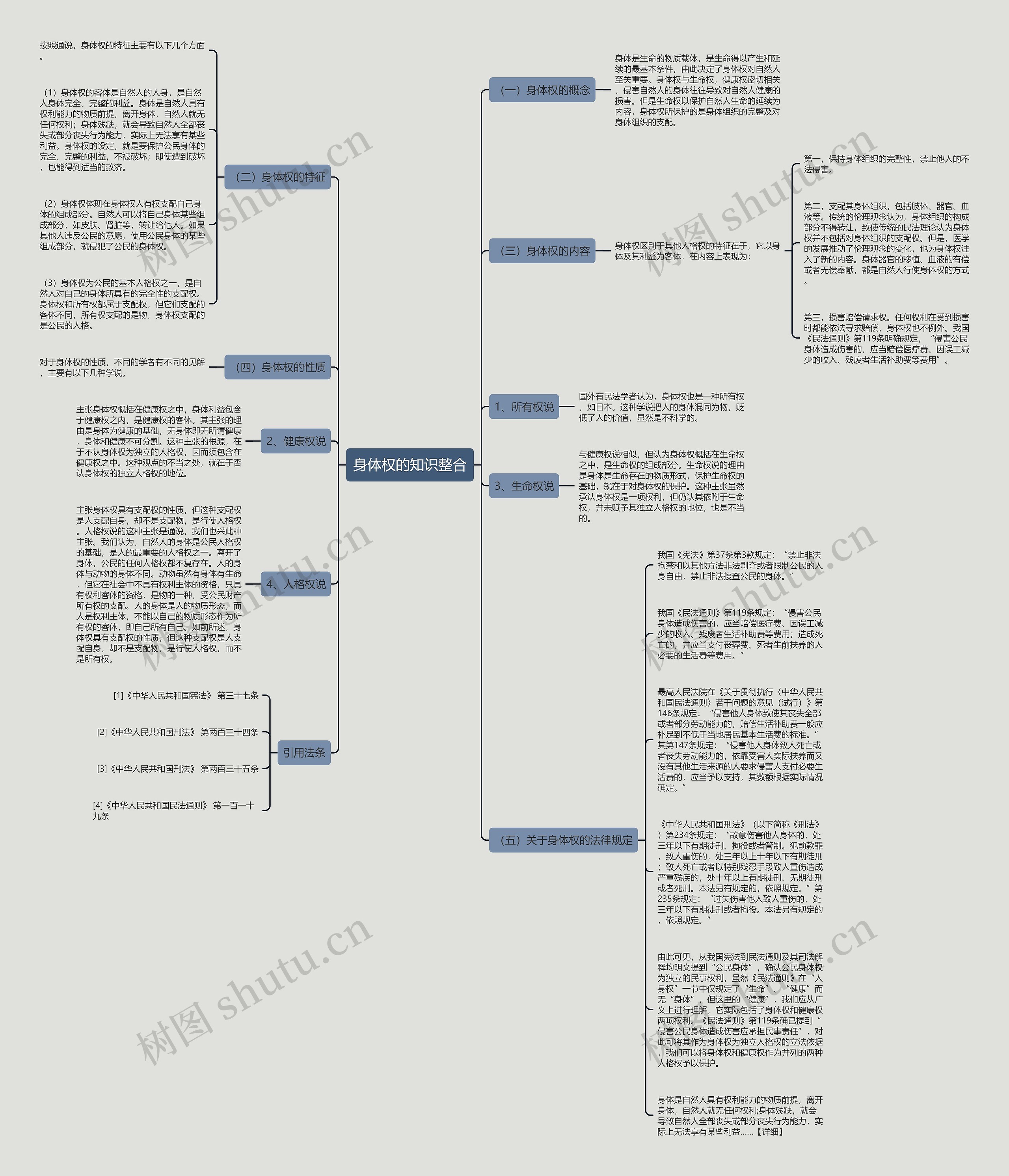 身体权的知识整合思维导图