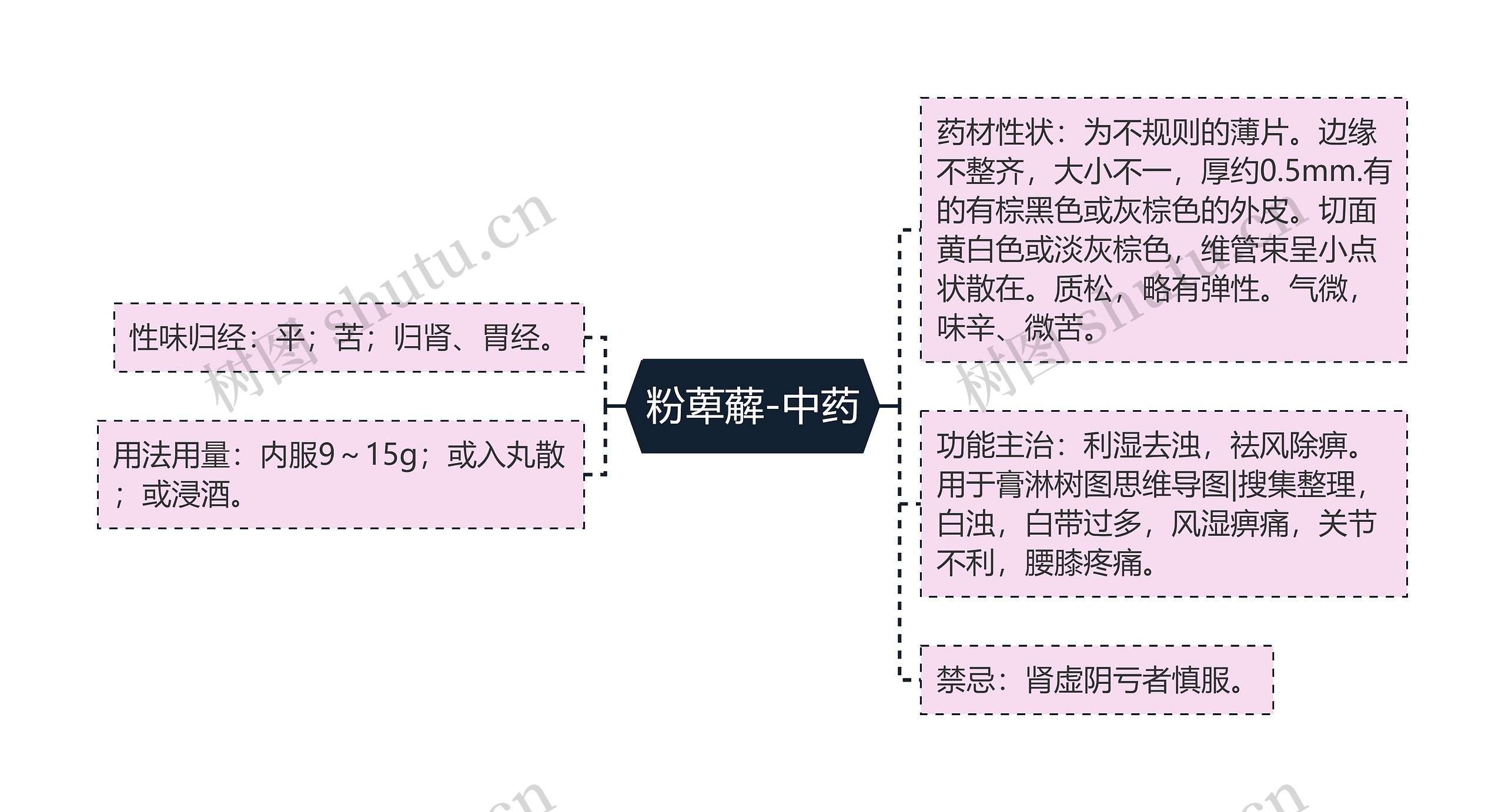 粉萆薢-中药思维导图