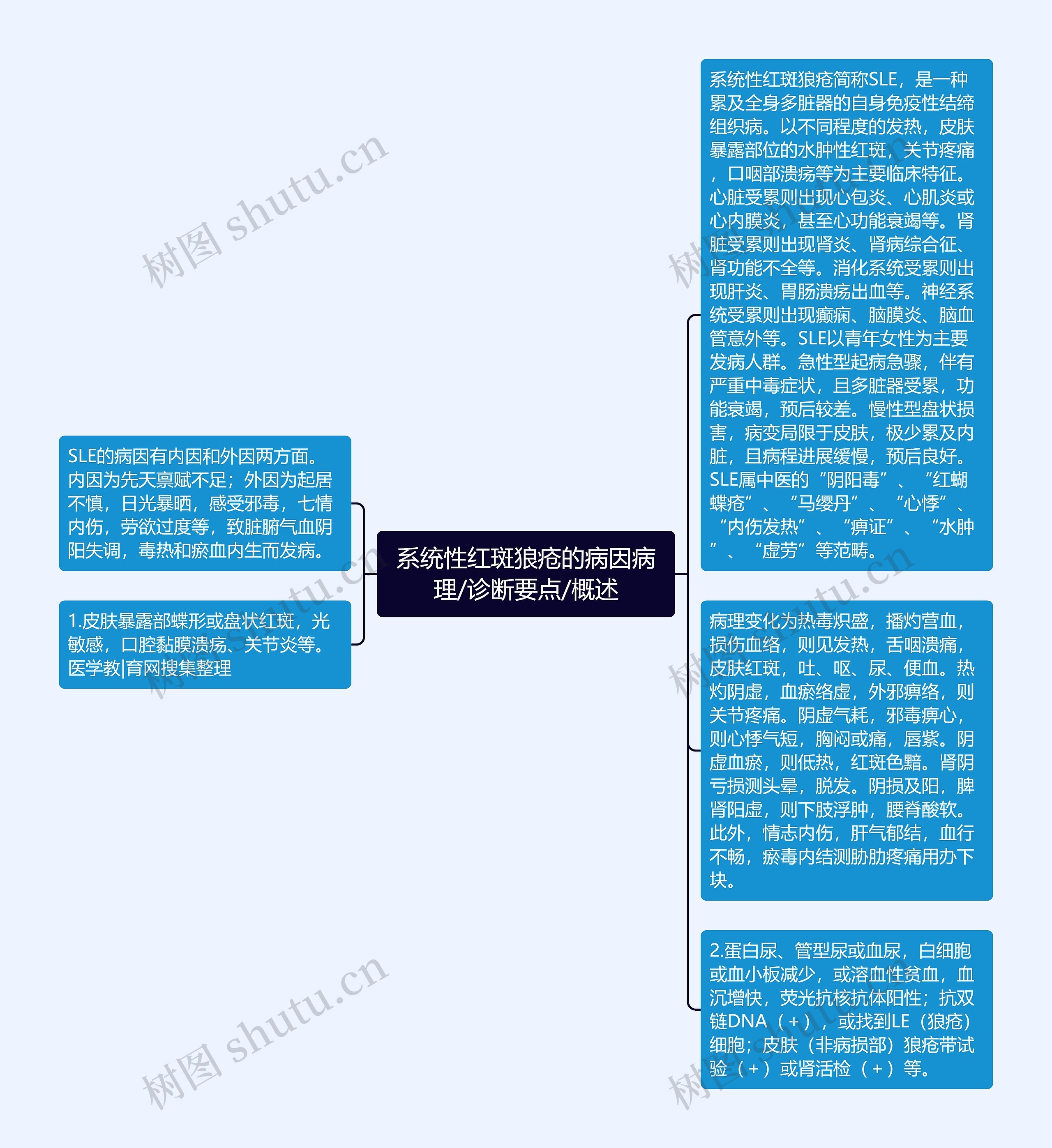 系统性红斑狼疮的病因病理/诊断要点/概述思维导图