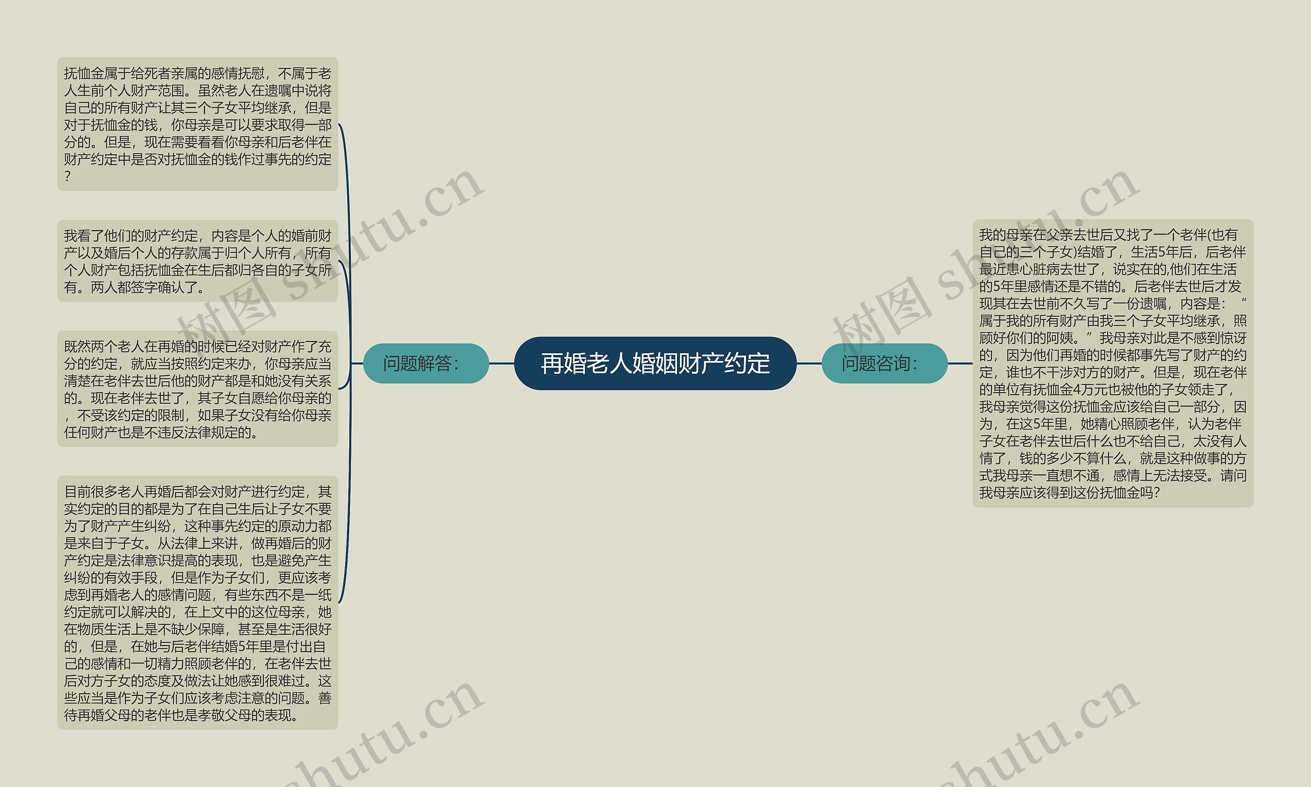 再婚老人婚姻财产约定思维导图