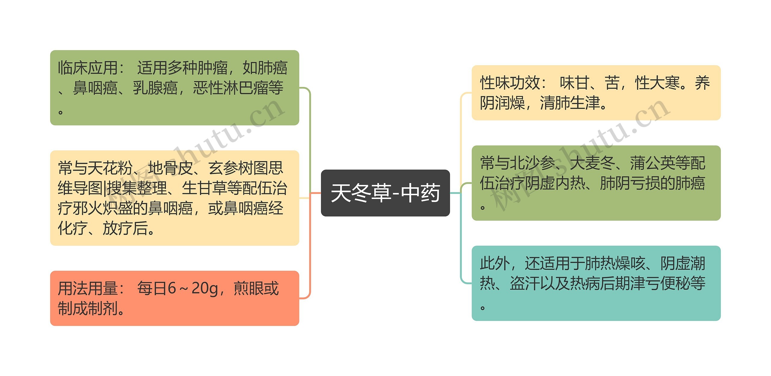 天冬草-中药思维导图