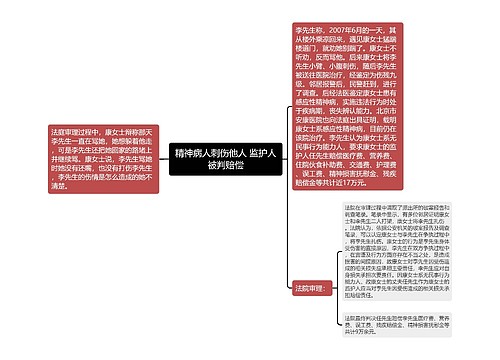 精神病人刺伤他人 监护人被判赔偿