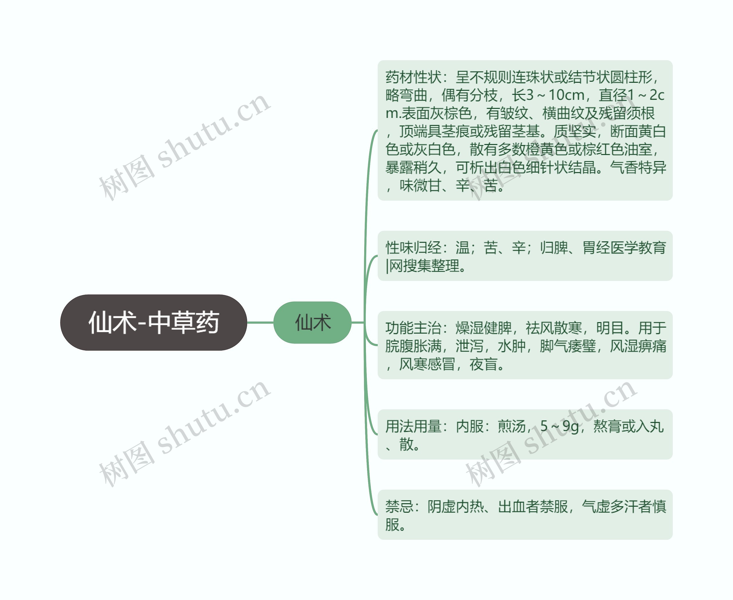 仙术-中草药思维导图