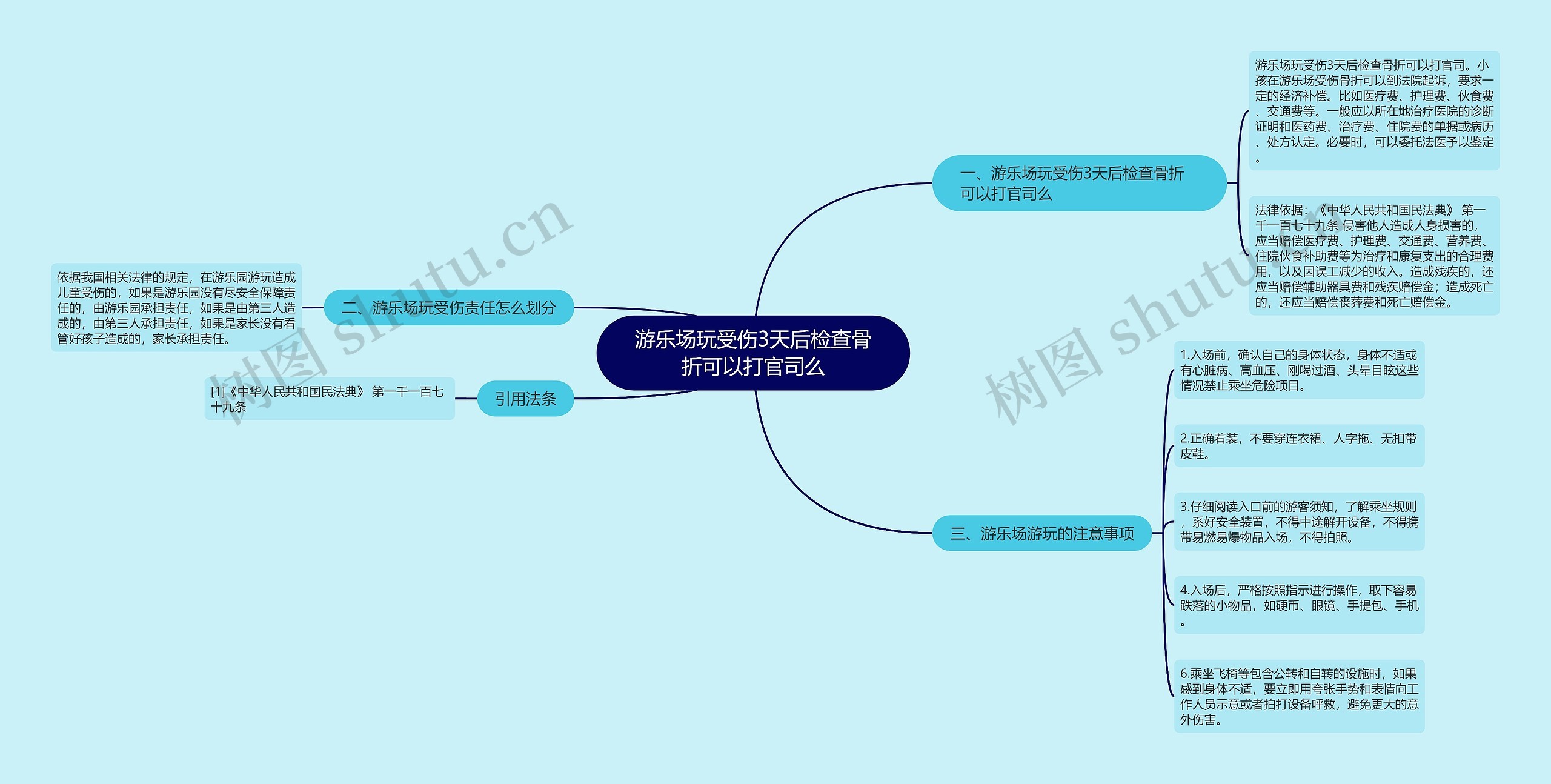 游乐场玩受伤3天后检查骨折可以打官司么思维导图