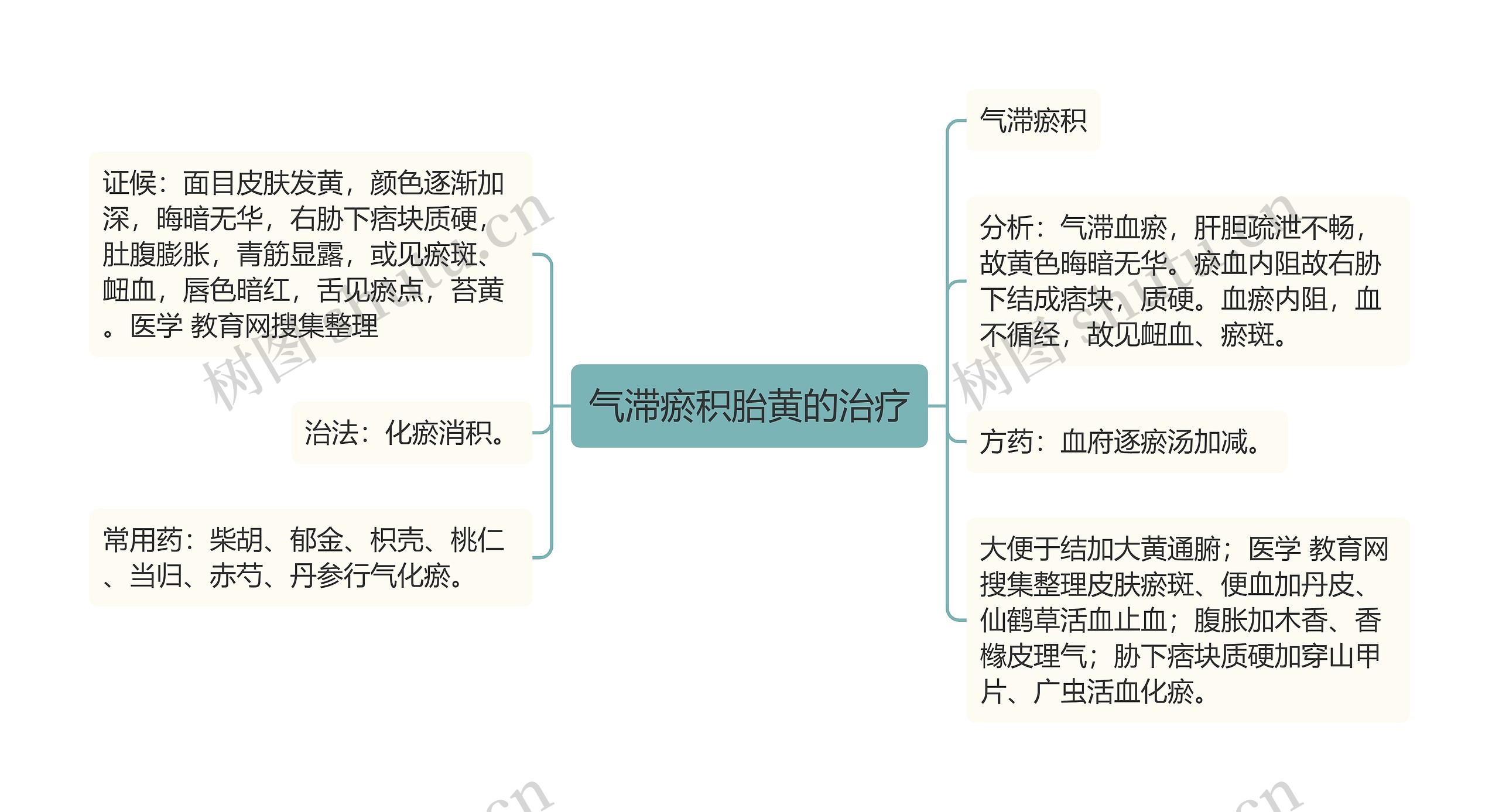 气滞瘀积胎黄的治疗思维导图