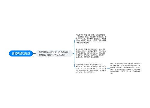 雷诺病辨证分型