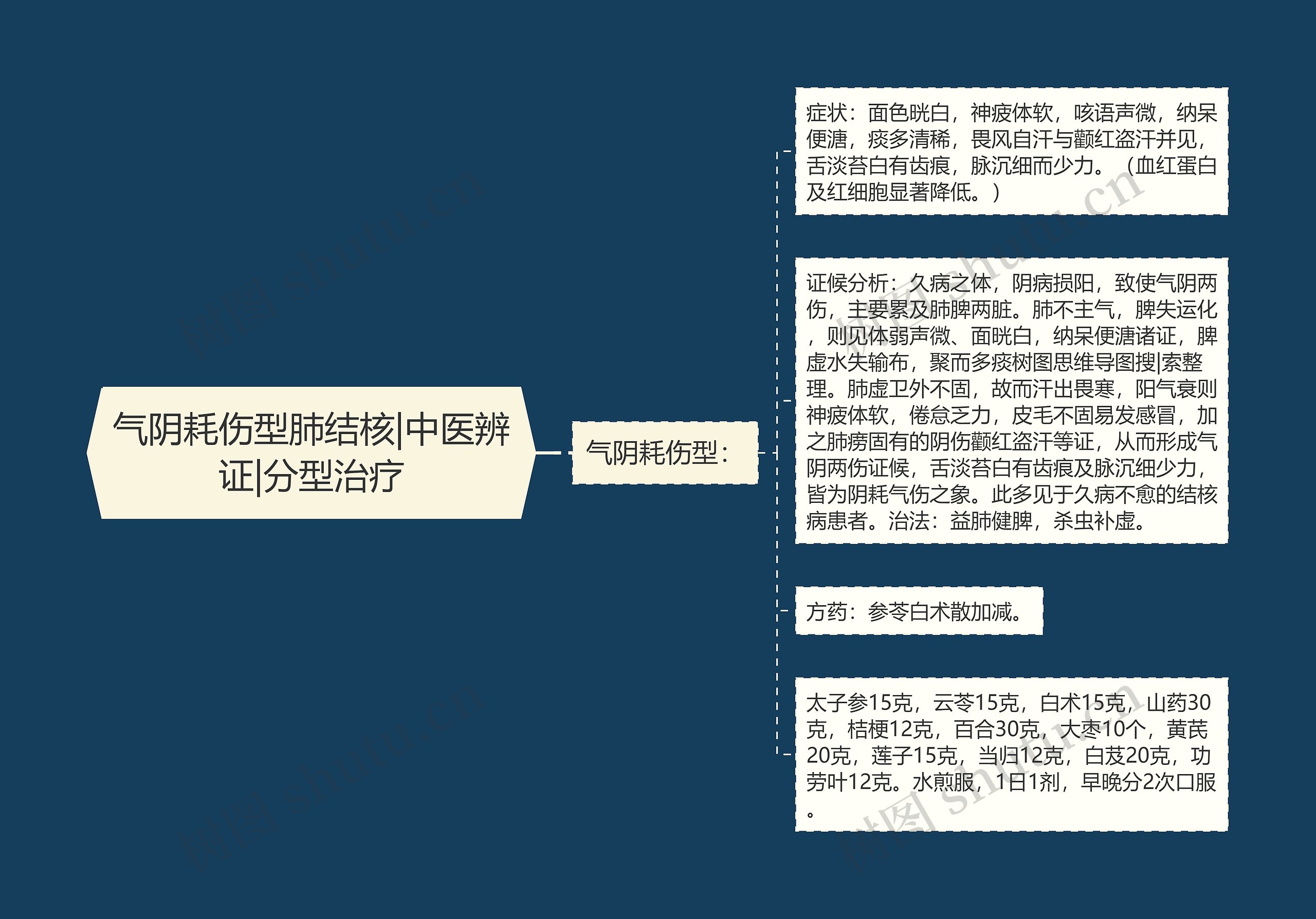 气阴耗伤型肺结核|中医辨证|分型治疗思维导图