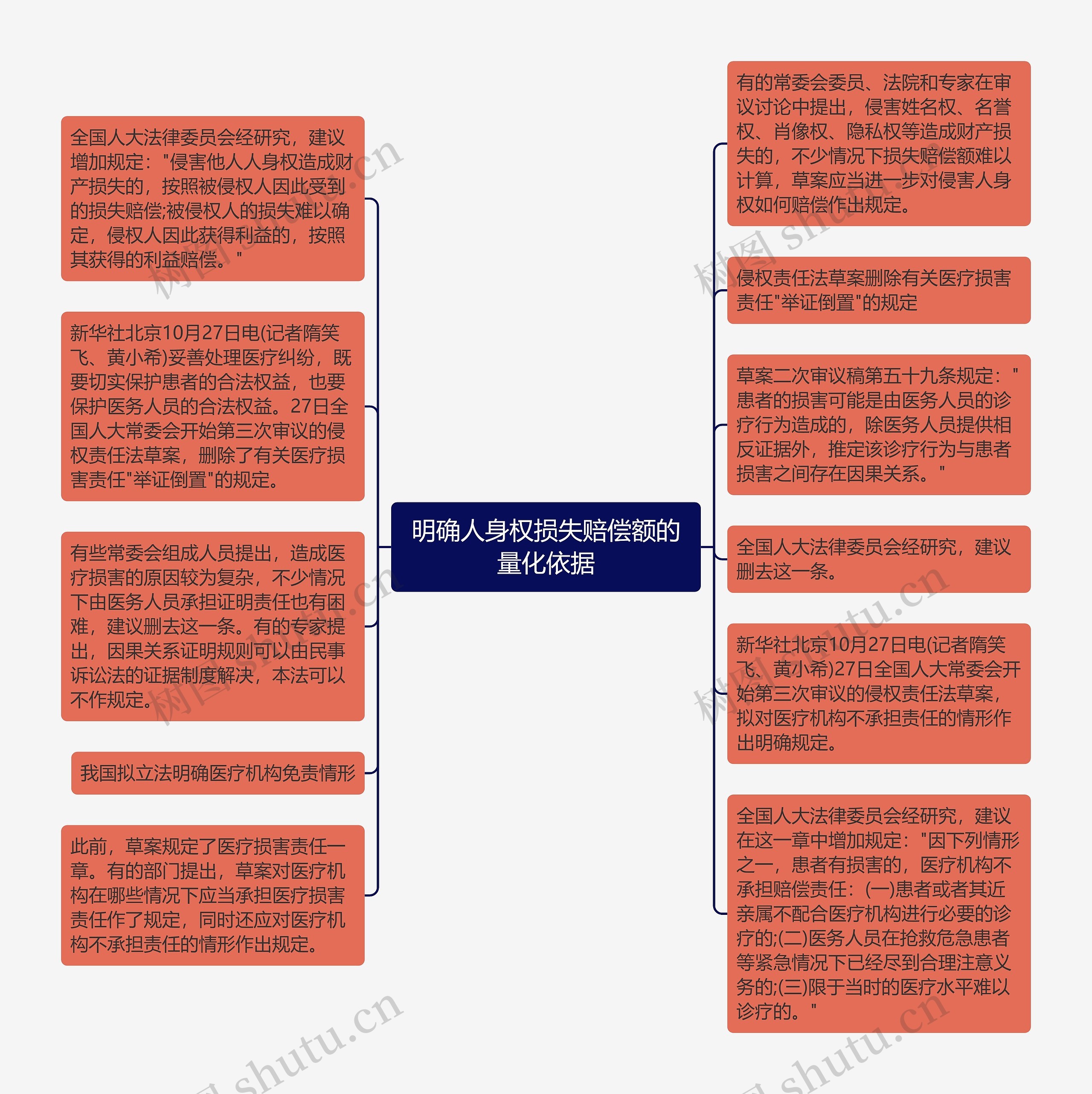 明确人身权损失赔偿额的量化依据思维导图